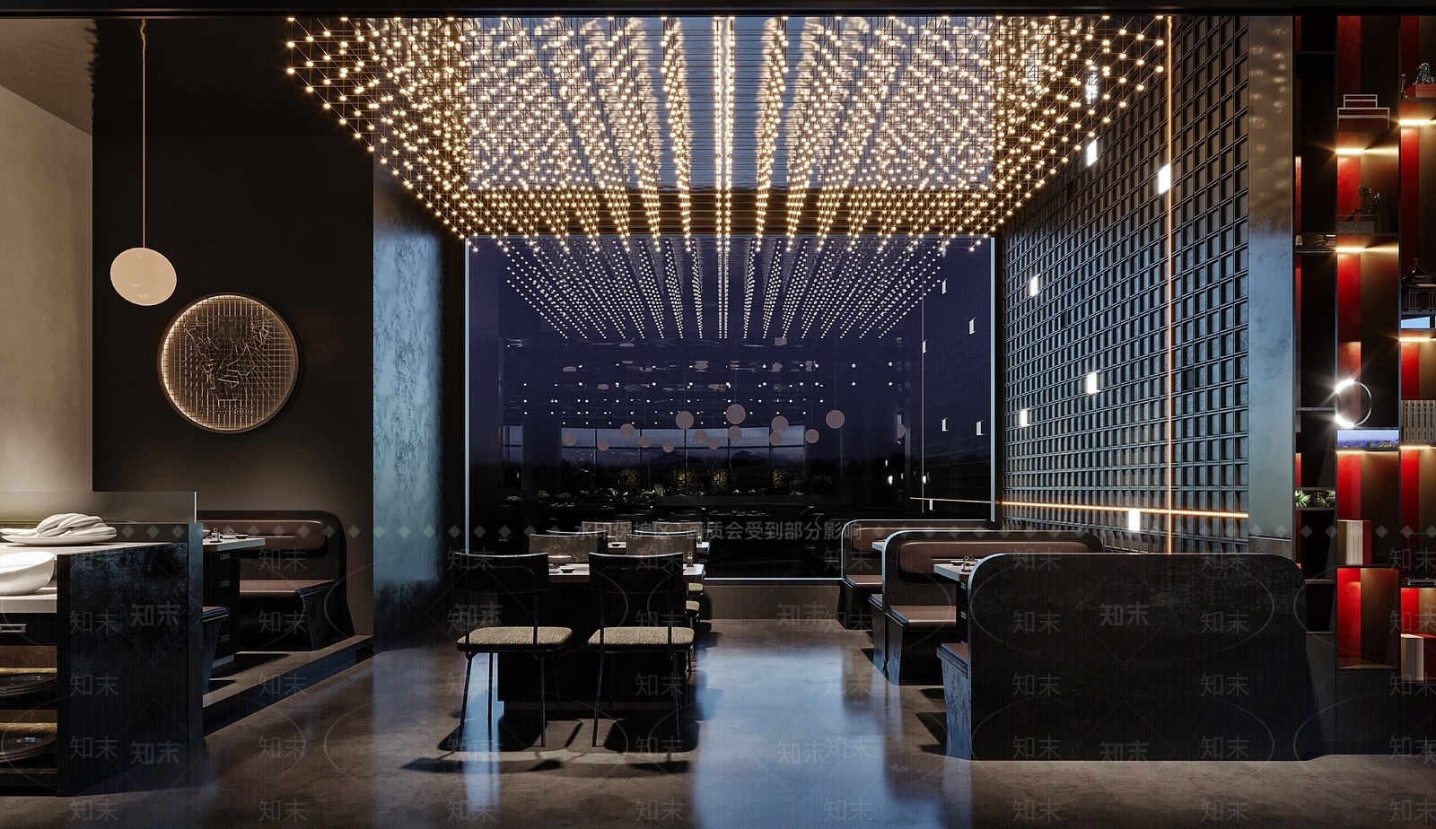 现代暗黑系火锅店3D模型下载【ID:1117408418】