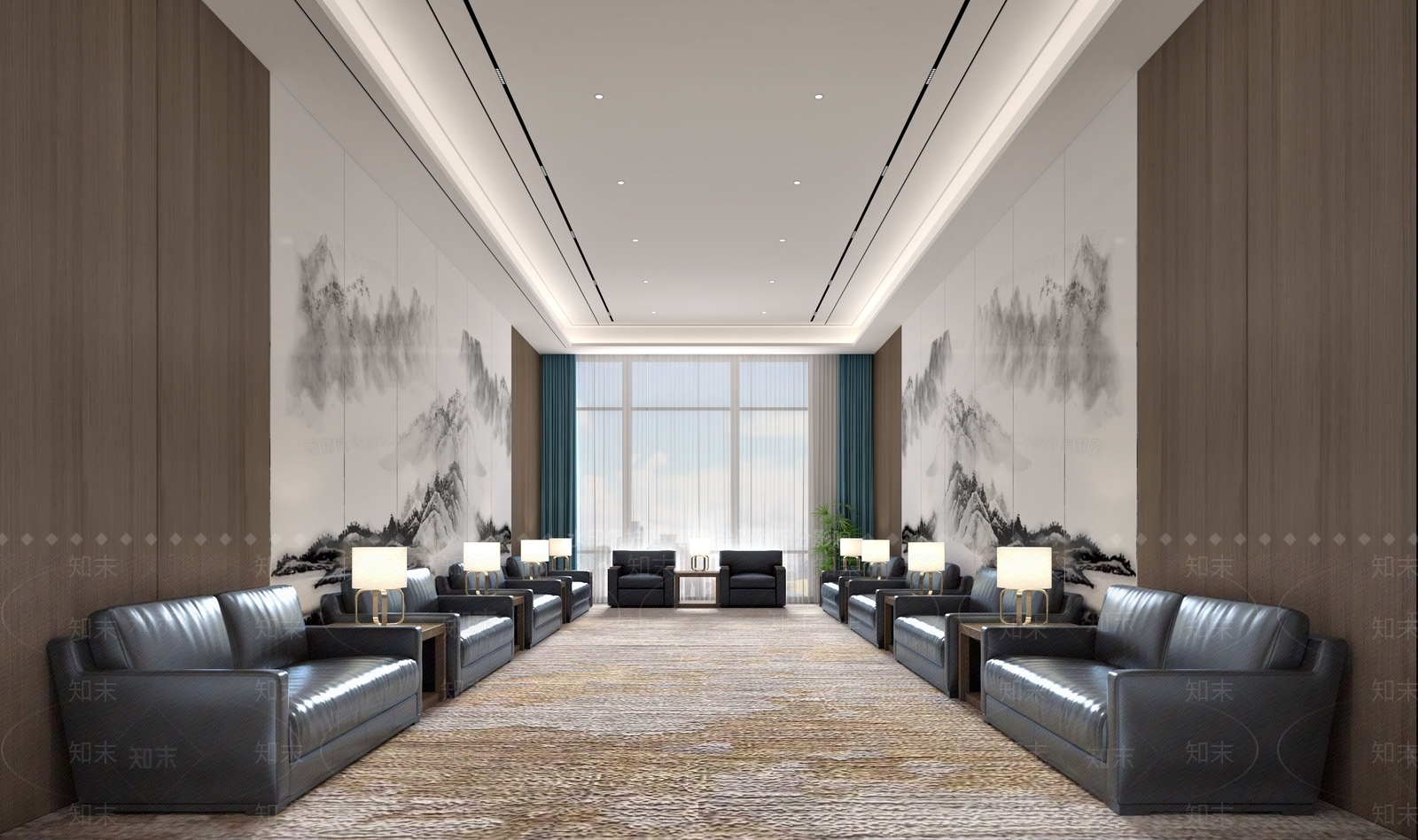 现代会客厅3D模型下载【ID:1115395717】