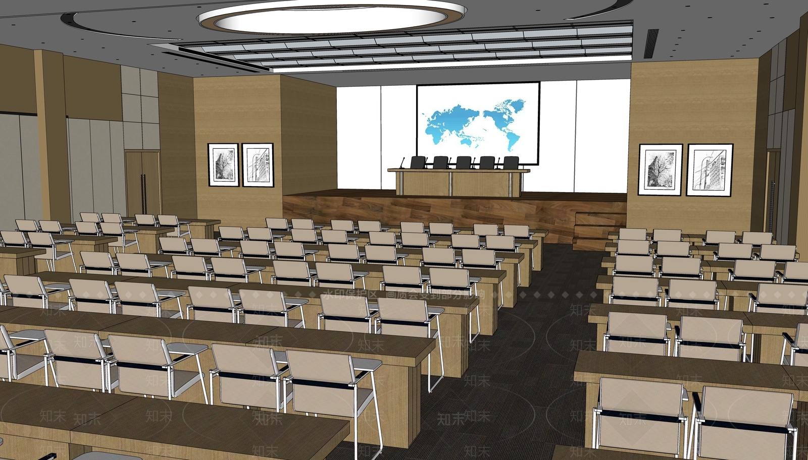现代报告厅SU模型下载【ID:1117409710】