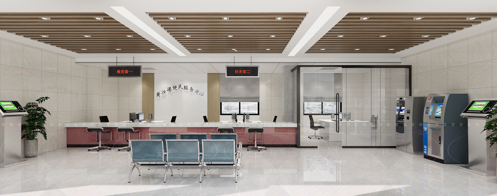 现代办事大厅SU模型下载【ID:1117426106】