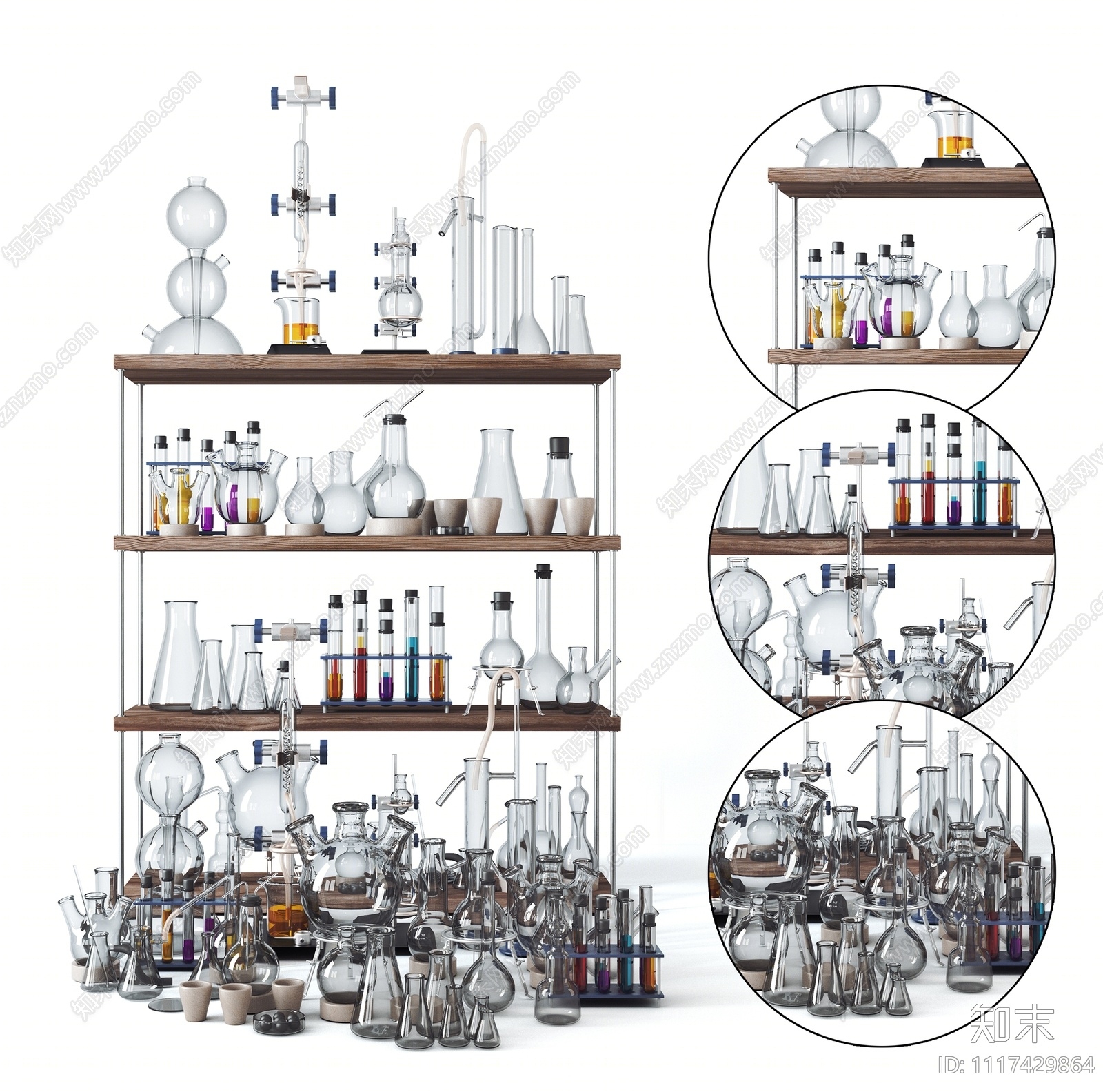化学实验室玻璃器皿SU模型下载【ID:1117429864】