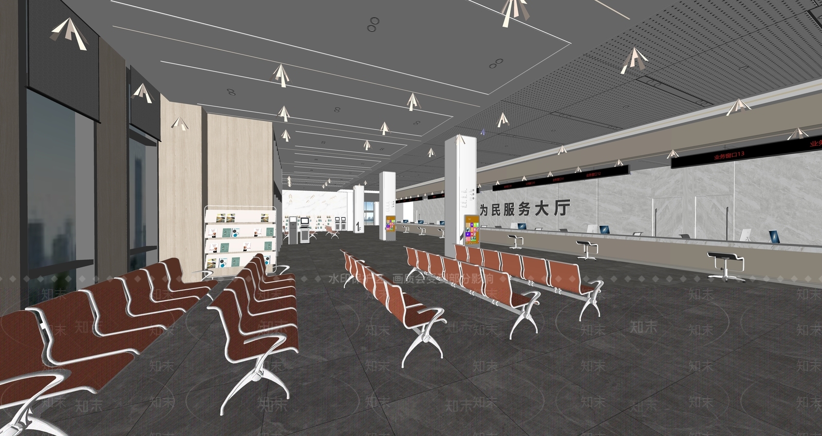 现代办事大厅SU模型下载【ID:1117431552】