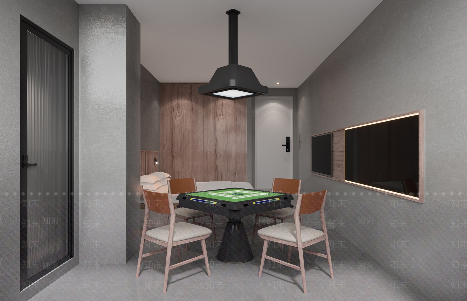 现代棋牌室3D模型下载【ID:1117432853】