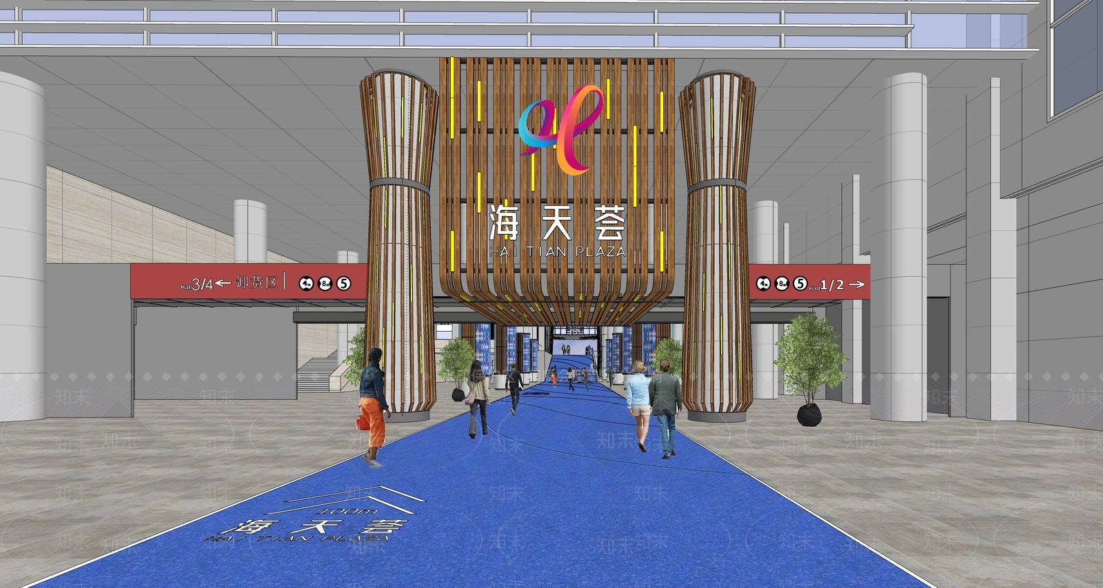 现代会展中心通道SU模型下载【ID:1117434692】
