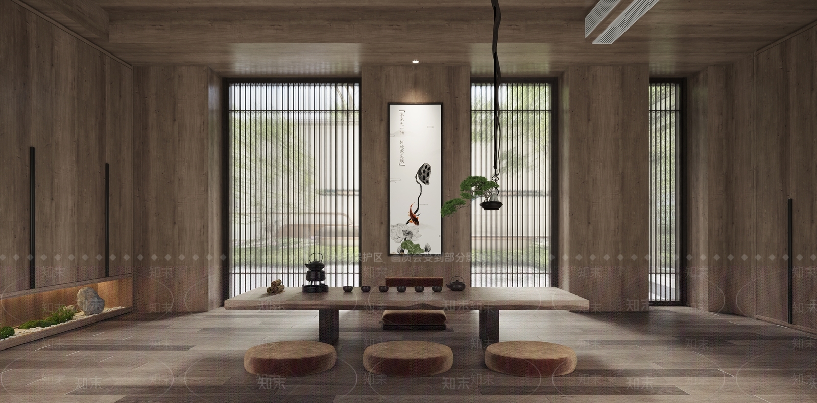 新中式茶室3D模型下载【ID:1117437433】