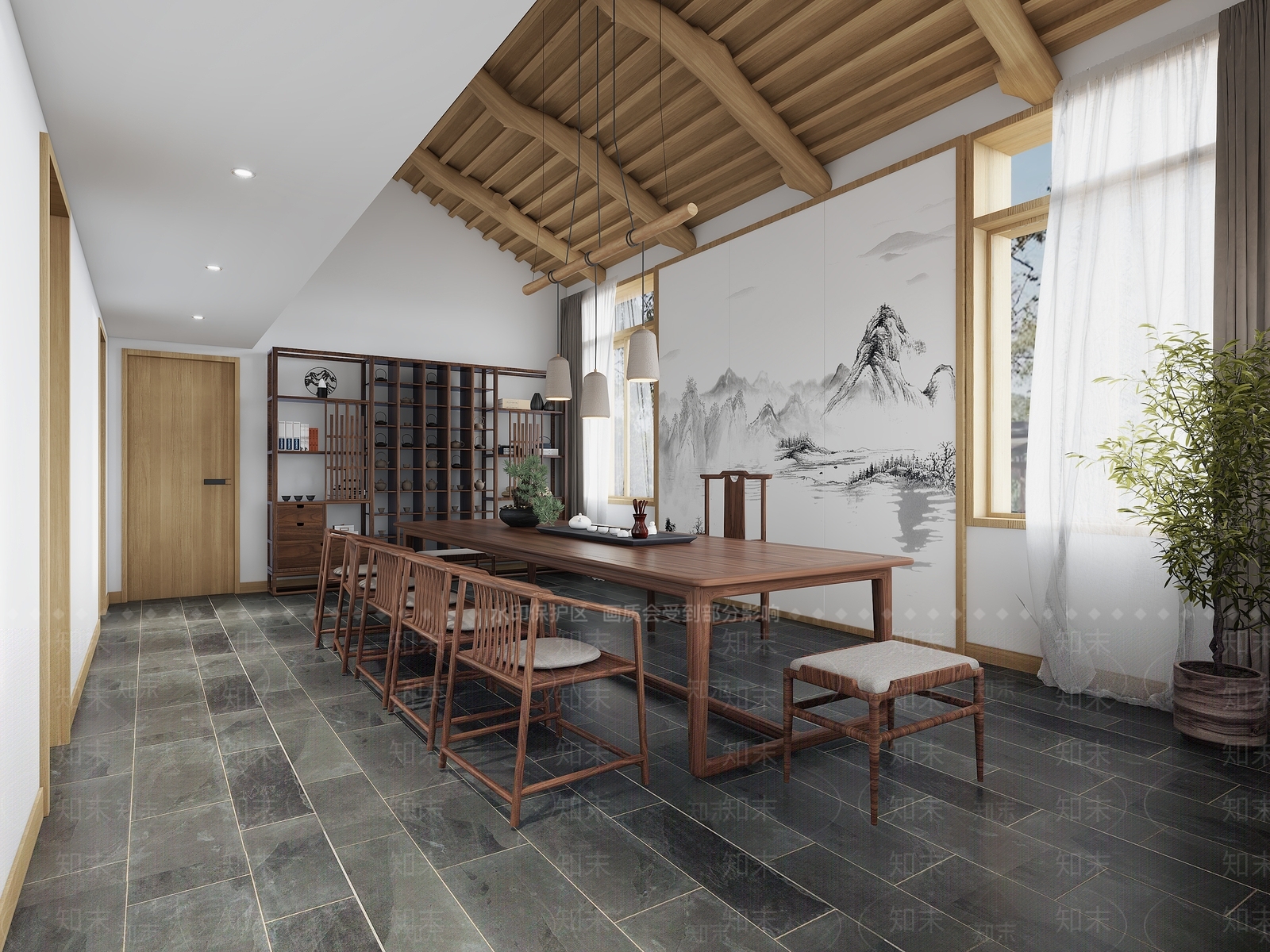 新中式民宿3D模型下载【ID:1117449400】