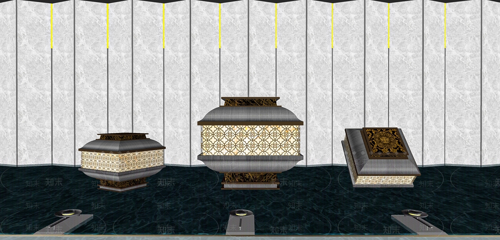 新中式灯具SU模型下载【ID:1117450274】