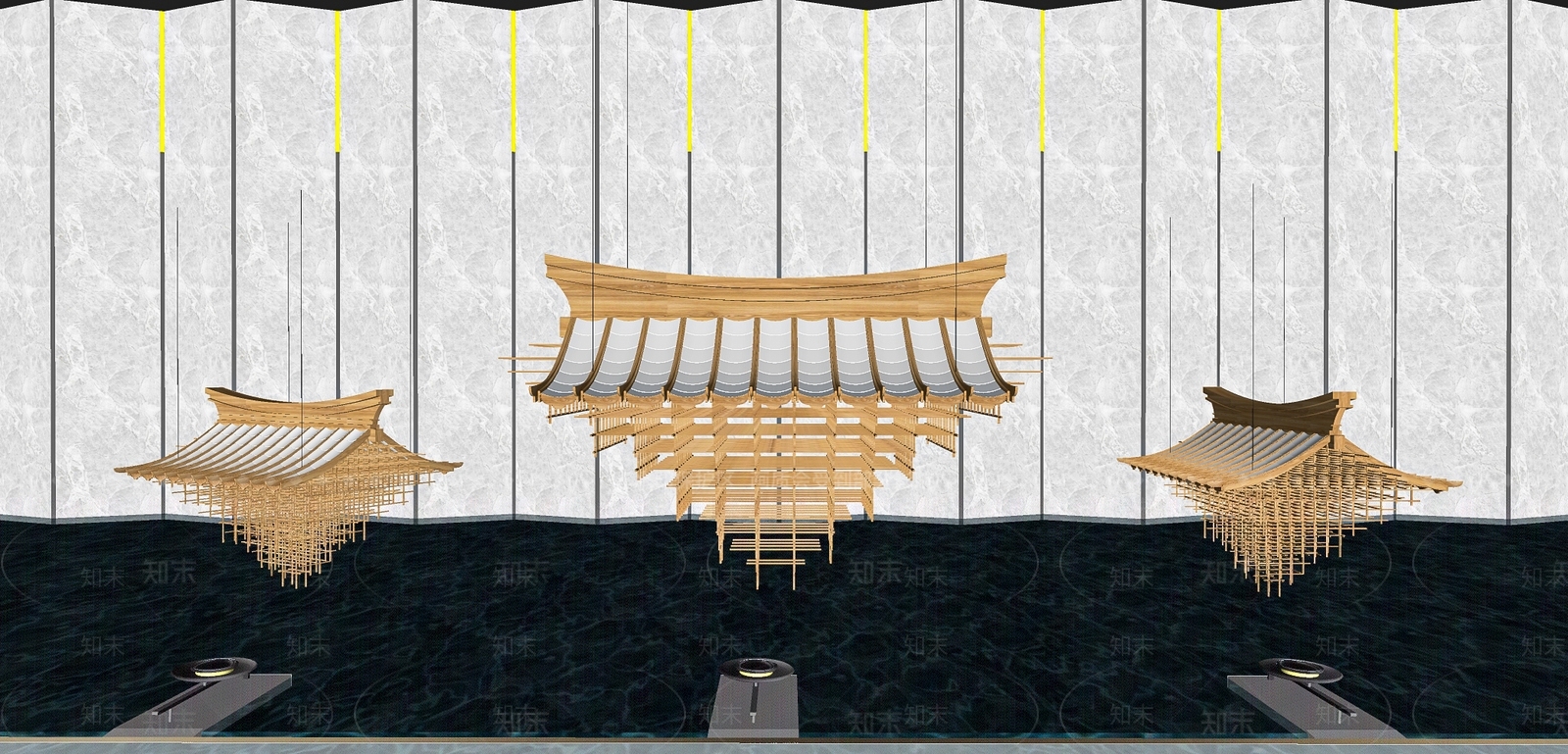 现代灯具SU模型下载【ID:1117450549】