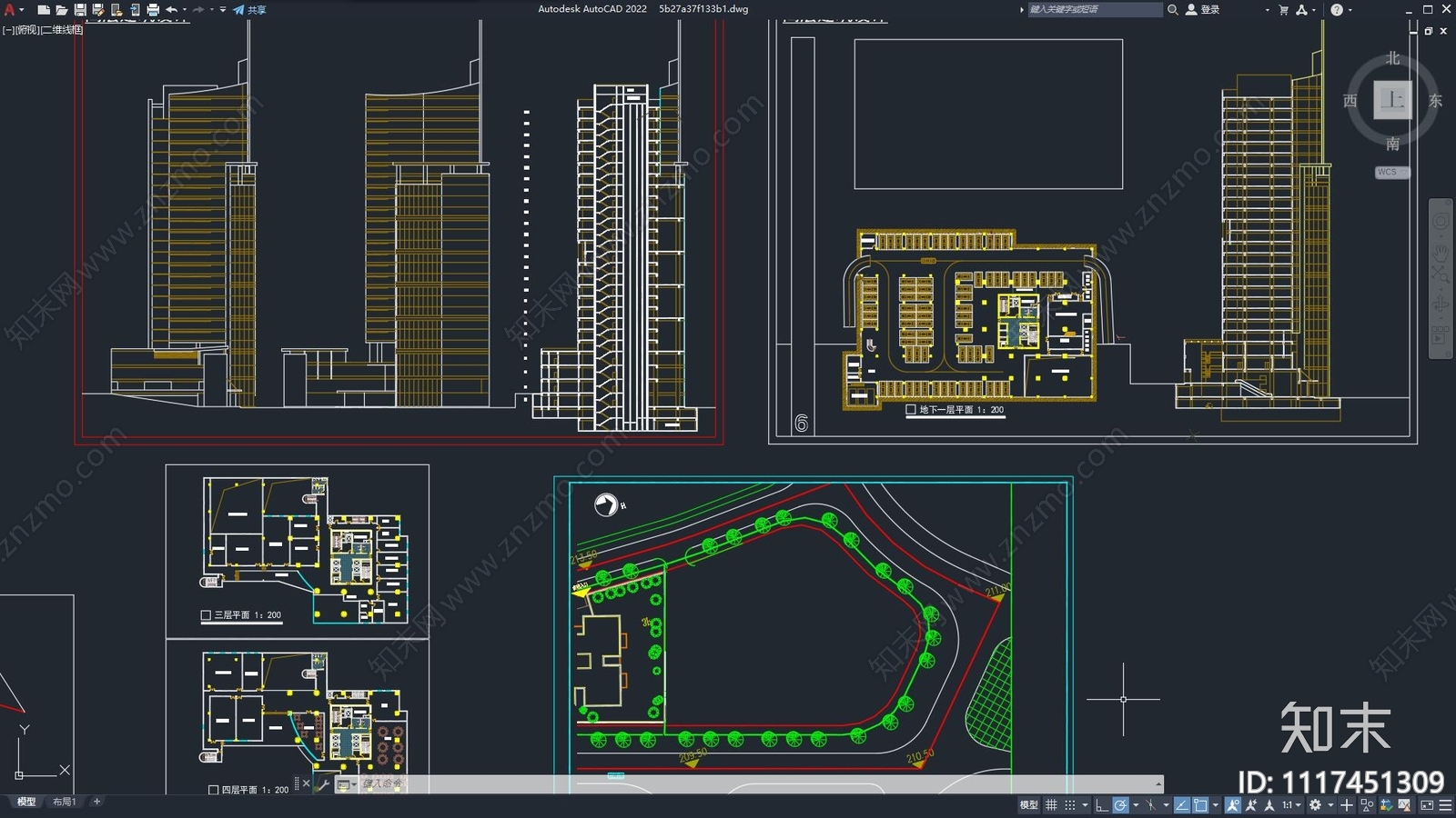 现代简约高层建筑楼盘大厦施工图施工图下载【ID:1117451309】