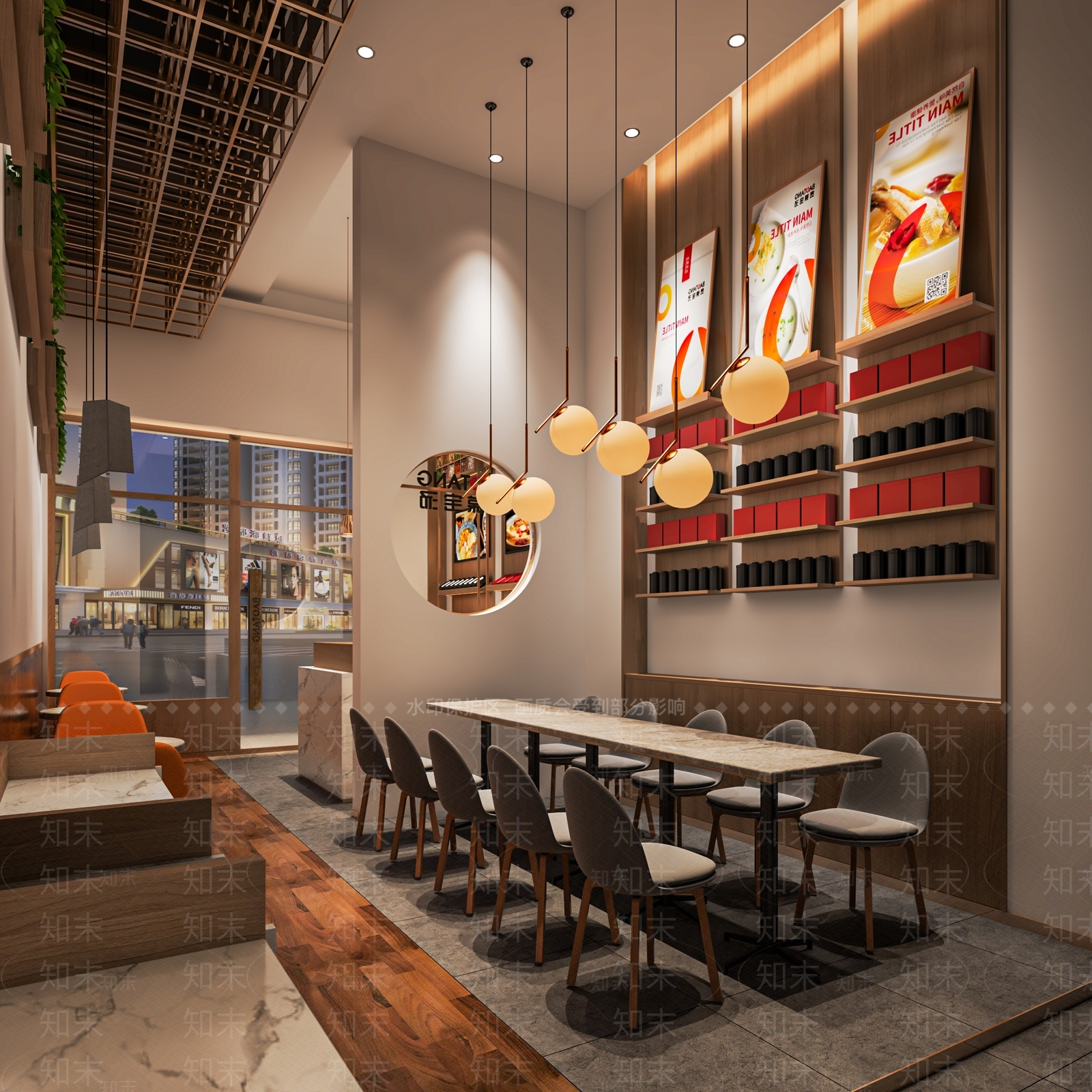 现代快餐店SU模型下载【ID:1117456280】