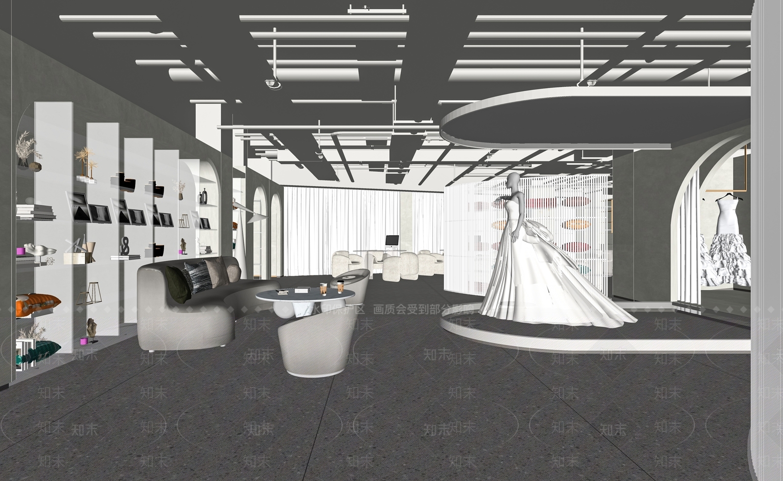 现代婚纱店SU模型下载【ID:1117457187】
