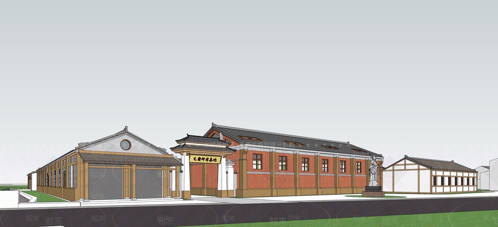中式乡村汉代风格研学基地SU模型下载【ID:1117465301】
