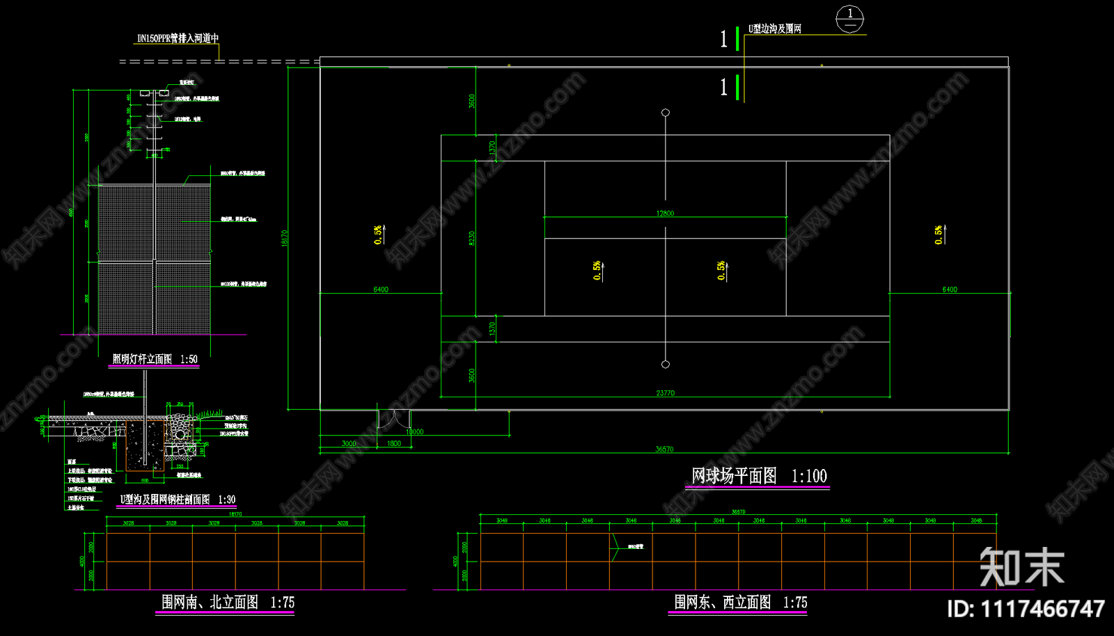 体育健身设施设计施工图cad施工图下载【ID:1117466747】