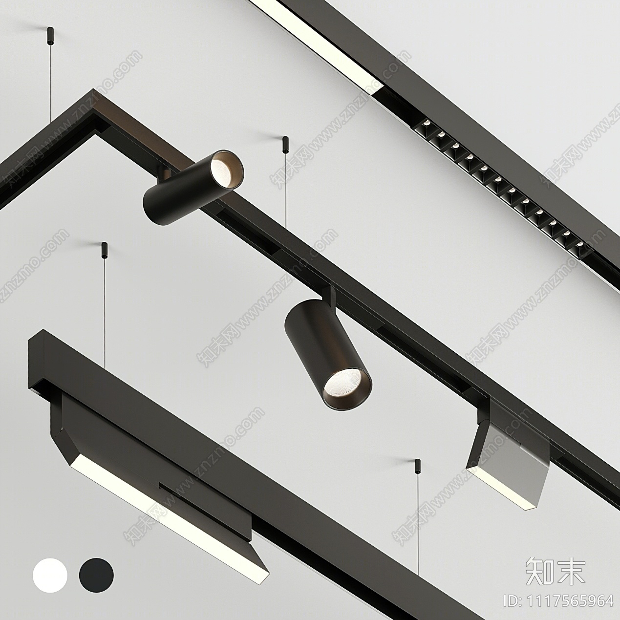 现代简灯射灯3D模型下载【ID:1117565964】