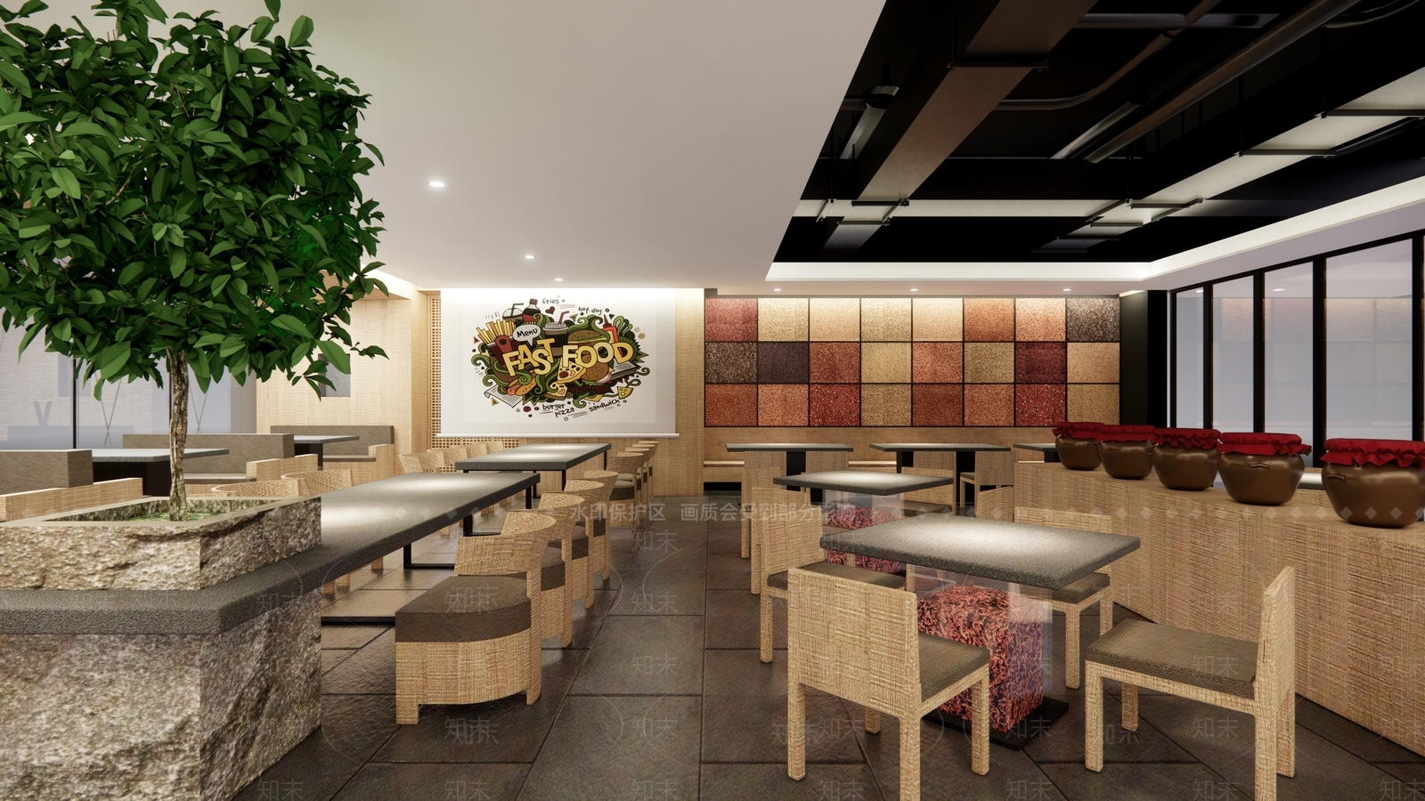 现代火锅店SU模型下载【ID:1117476138】