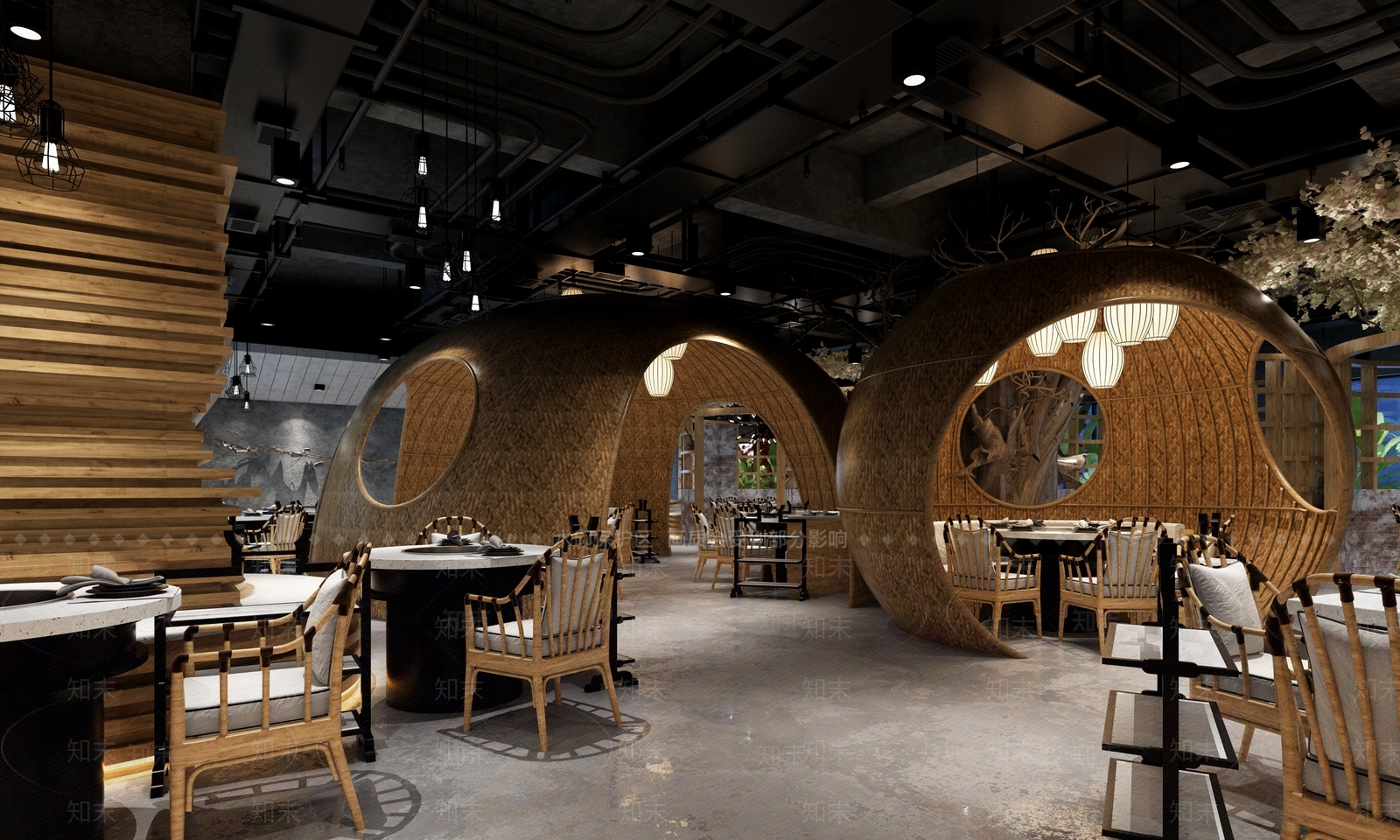 工业风火锅店3D模型下载【ID:1117477282】