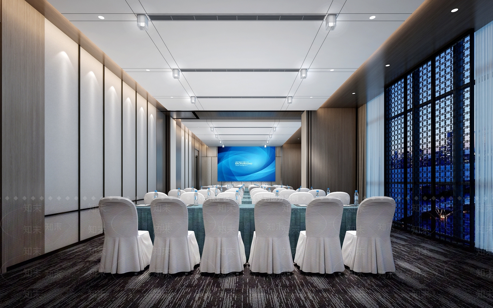 现代酒店会议室3D模型下载【ID:1117476983】