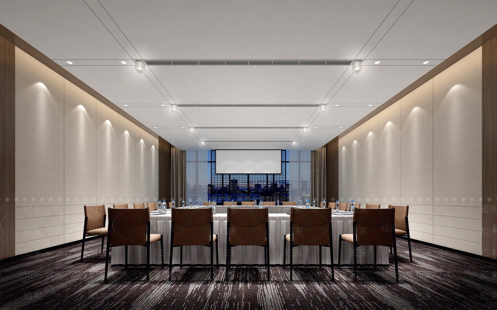 现代酒店会议室3D模型下载【ID:1117477284】