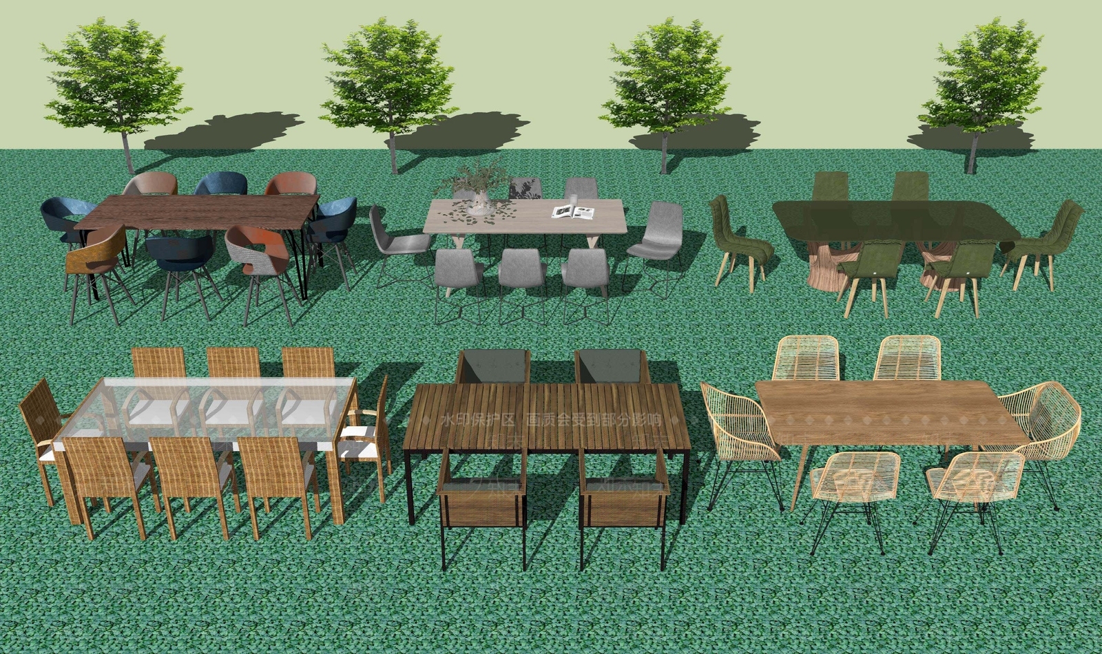 现代餐桌椅子SU模型下载【ID:1116767072】