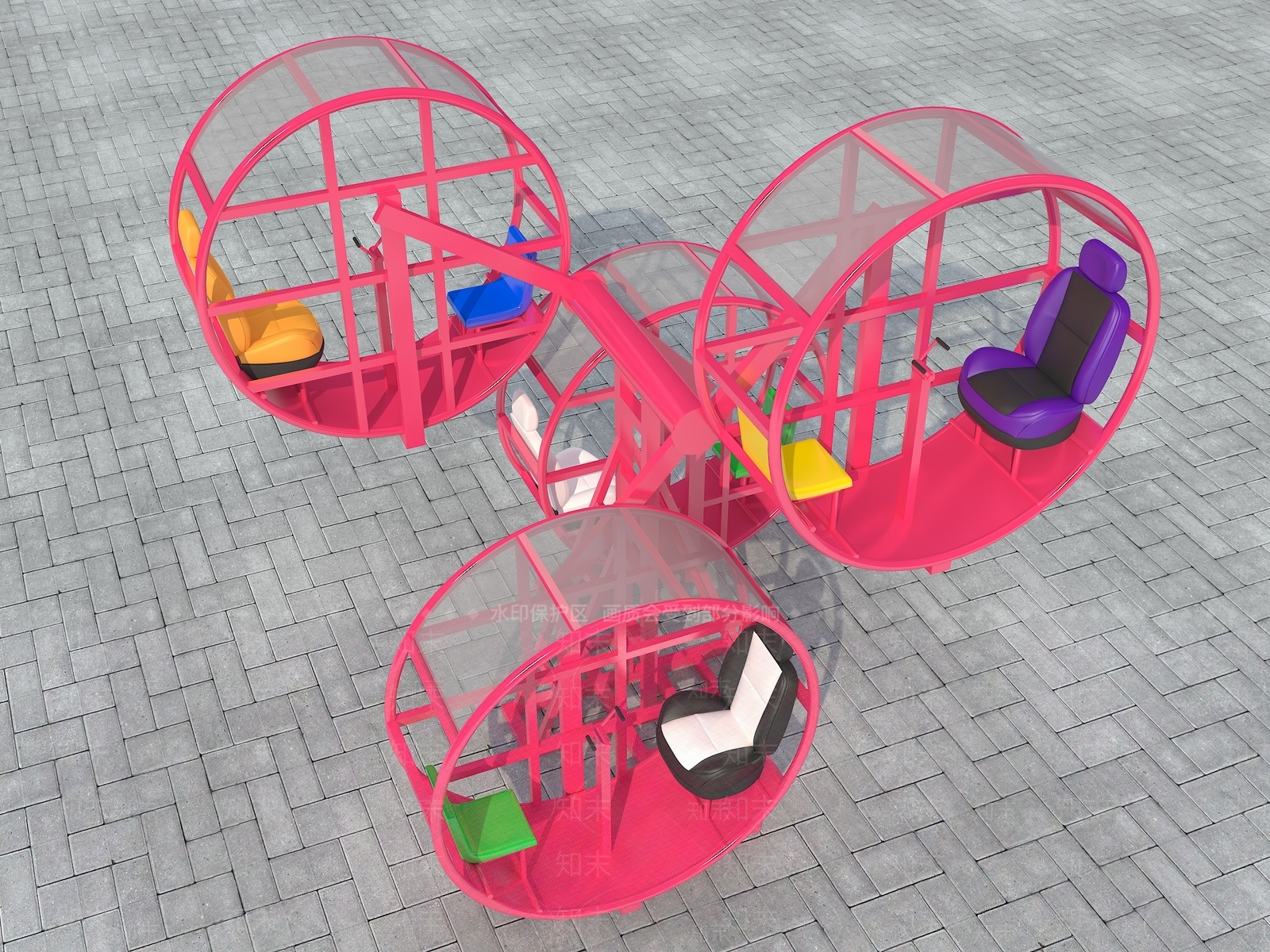 无动力迷你摩天轮3D模型下载【ID:1117492810】