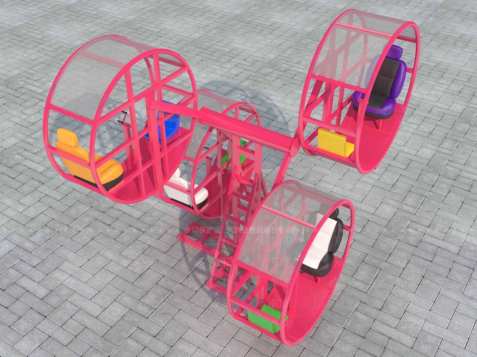 无动力迷你摩天轮3D模型下载【ID:1117492810】