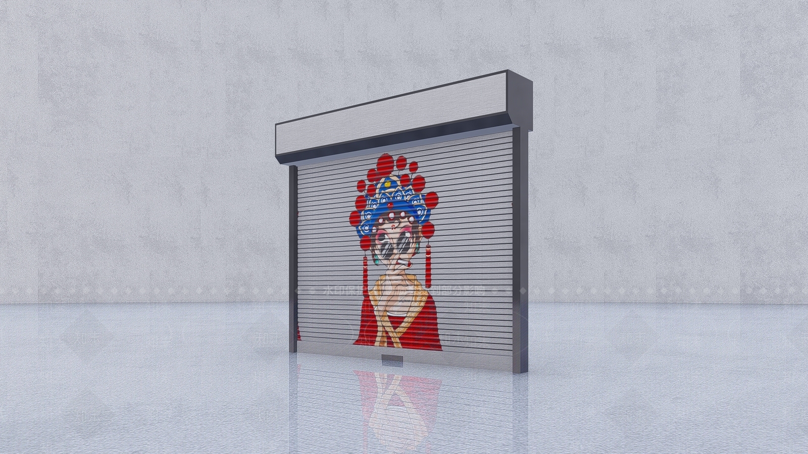 现代卷帘门SU模型下载【ID:1117494394】
