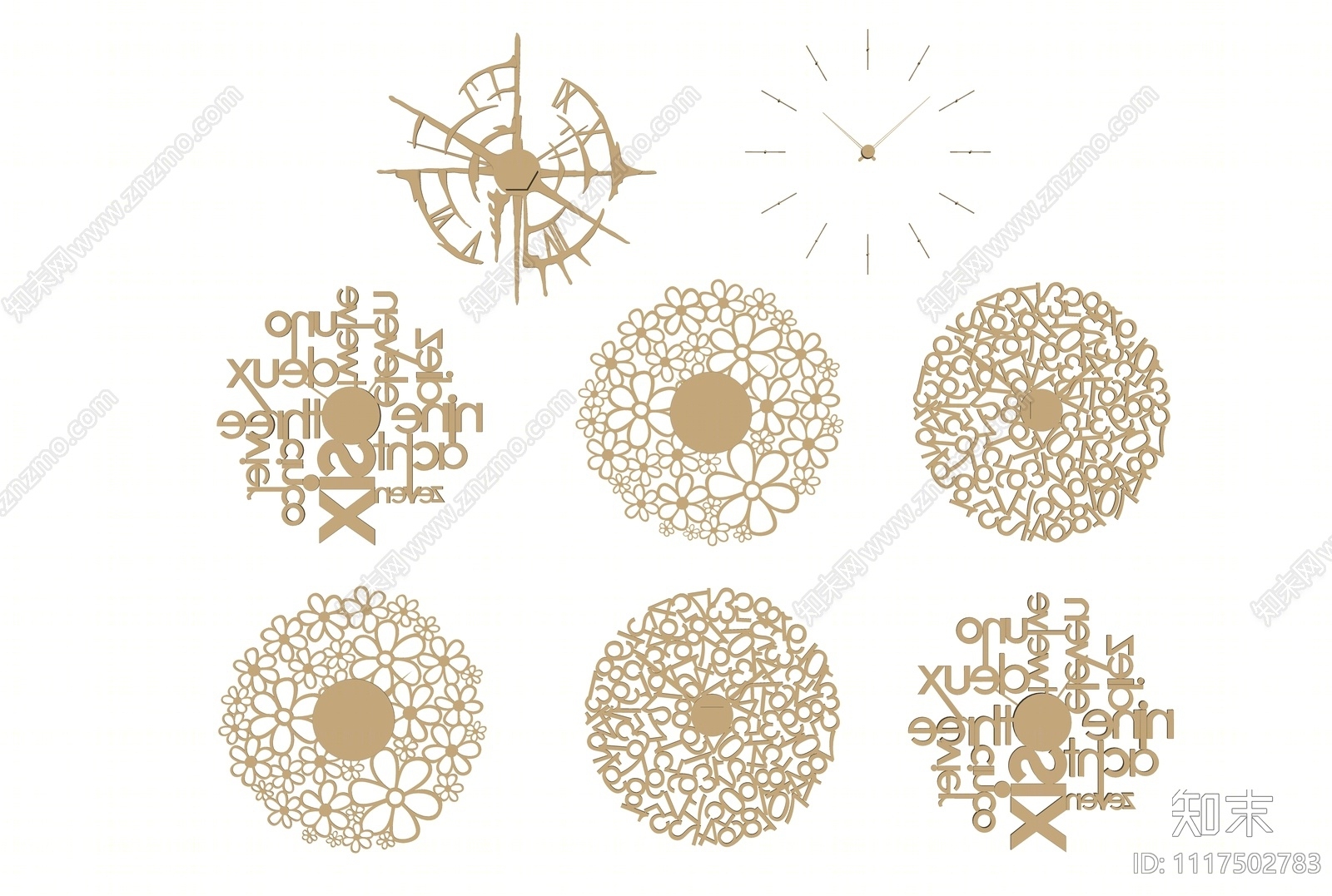 现代钟表挂饰装饰品SU模型下载【ID:1117502783】