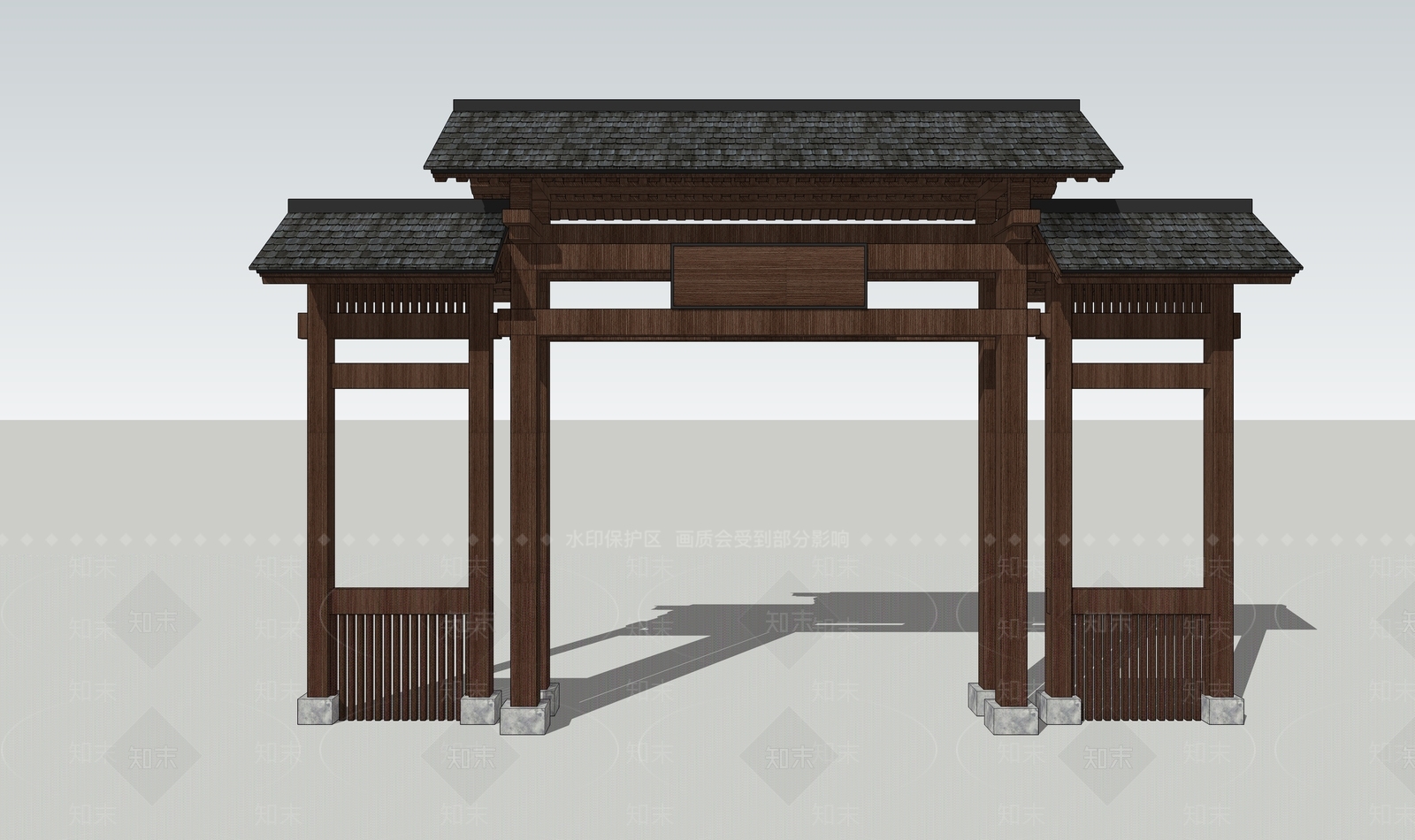 新中式牌楼牌坊SU模型下载【ID:1117514354】