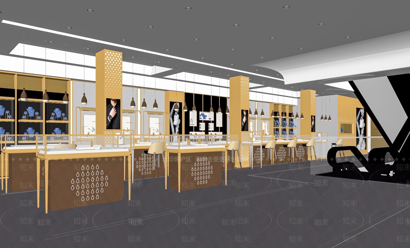 现代珠宝店SU模型下载【ID:1117517828】