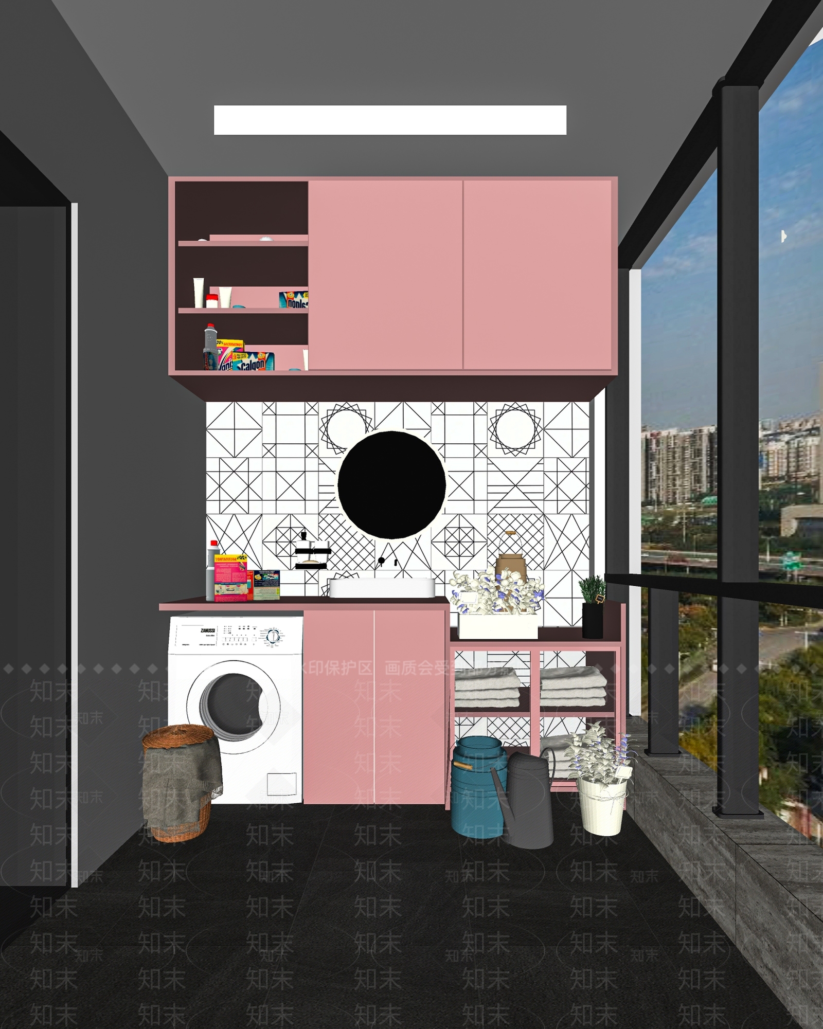 现代家居阳台SU模型下载【ID:1117519539】