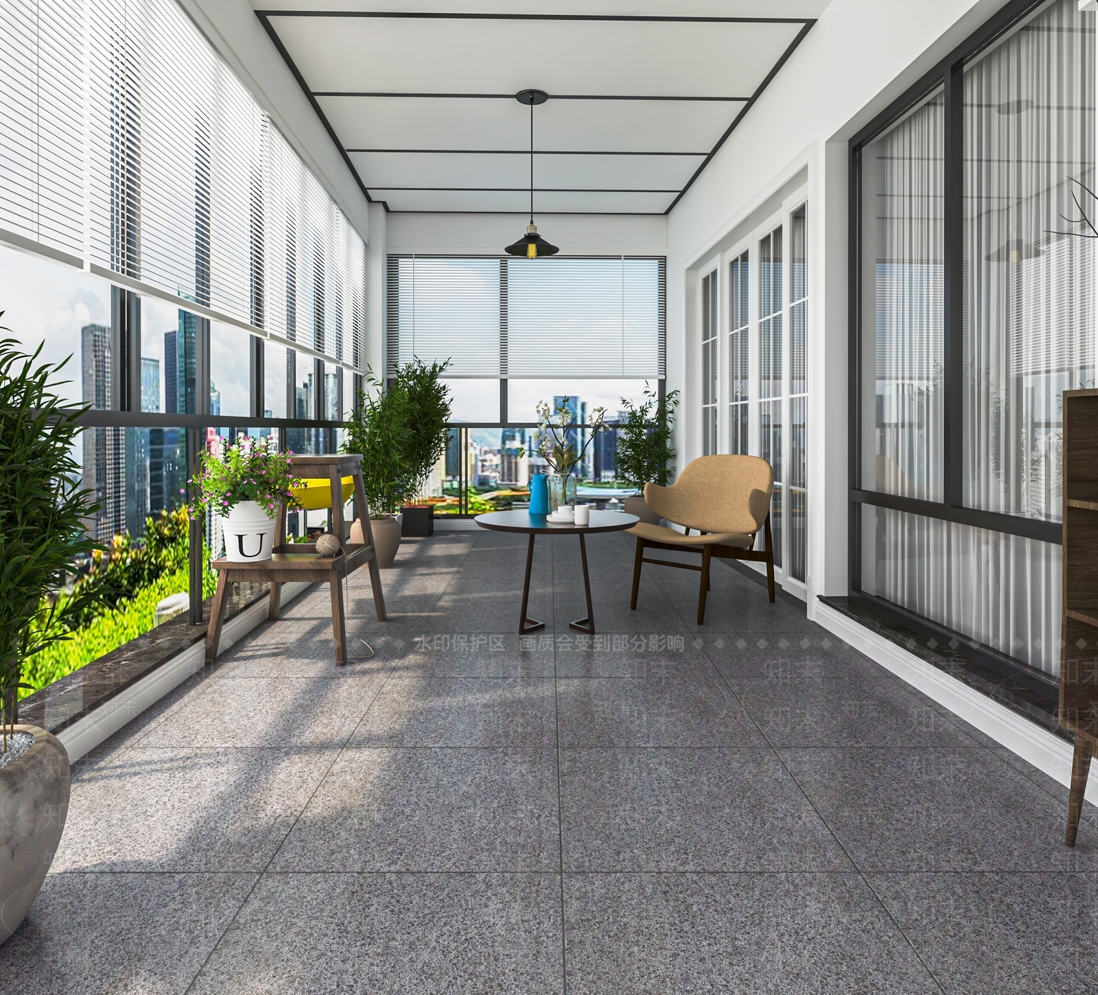 现代家居阳台SU模型下载【ID:1117519604】