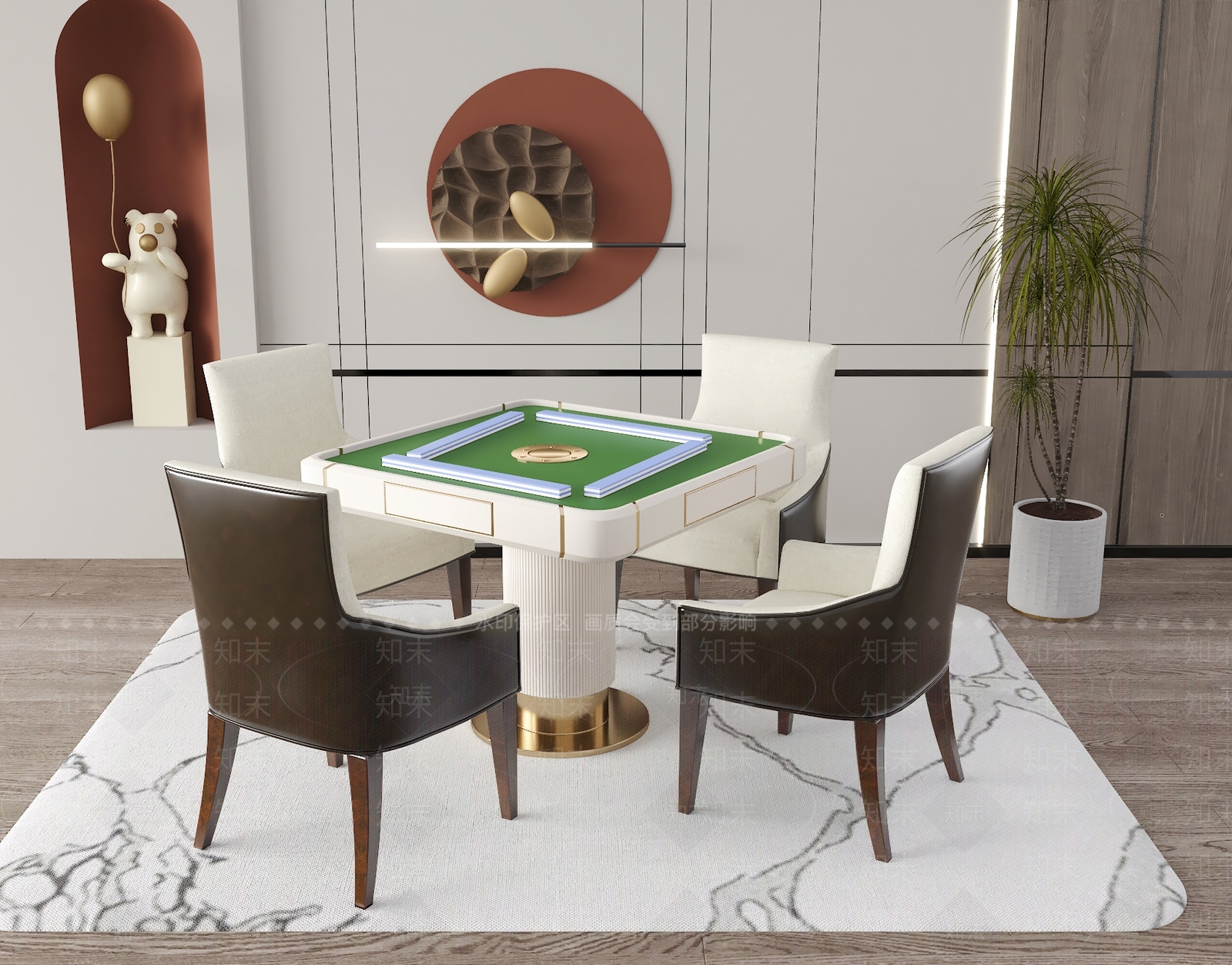 现代麻将桌3D模型下载【ID:1117582965】