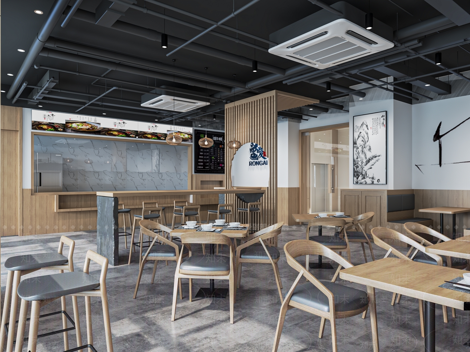 现代快餐店SU模型下载【ID:1117521574】