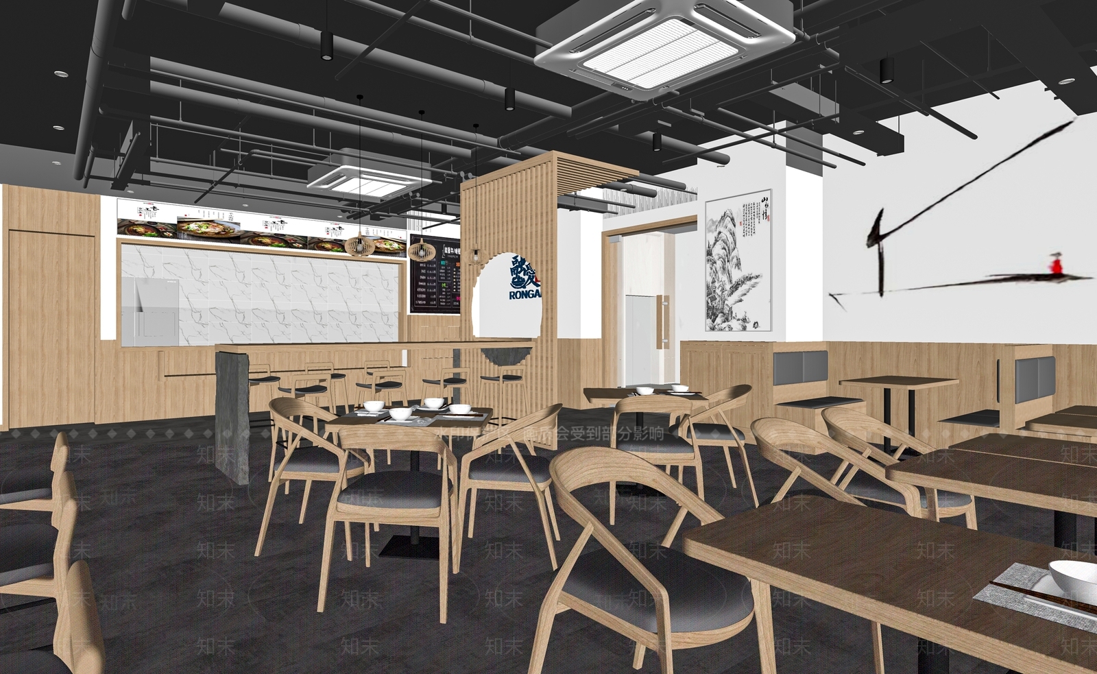 现代快餐店SU模型下载【ID:1117521574】