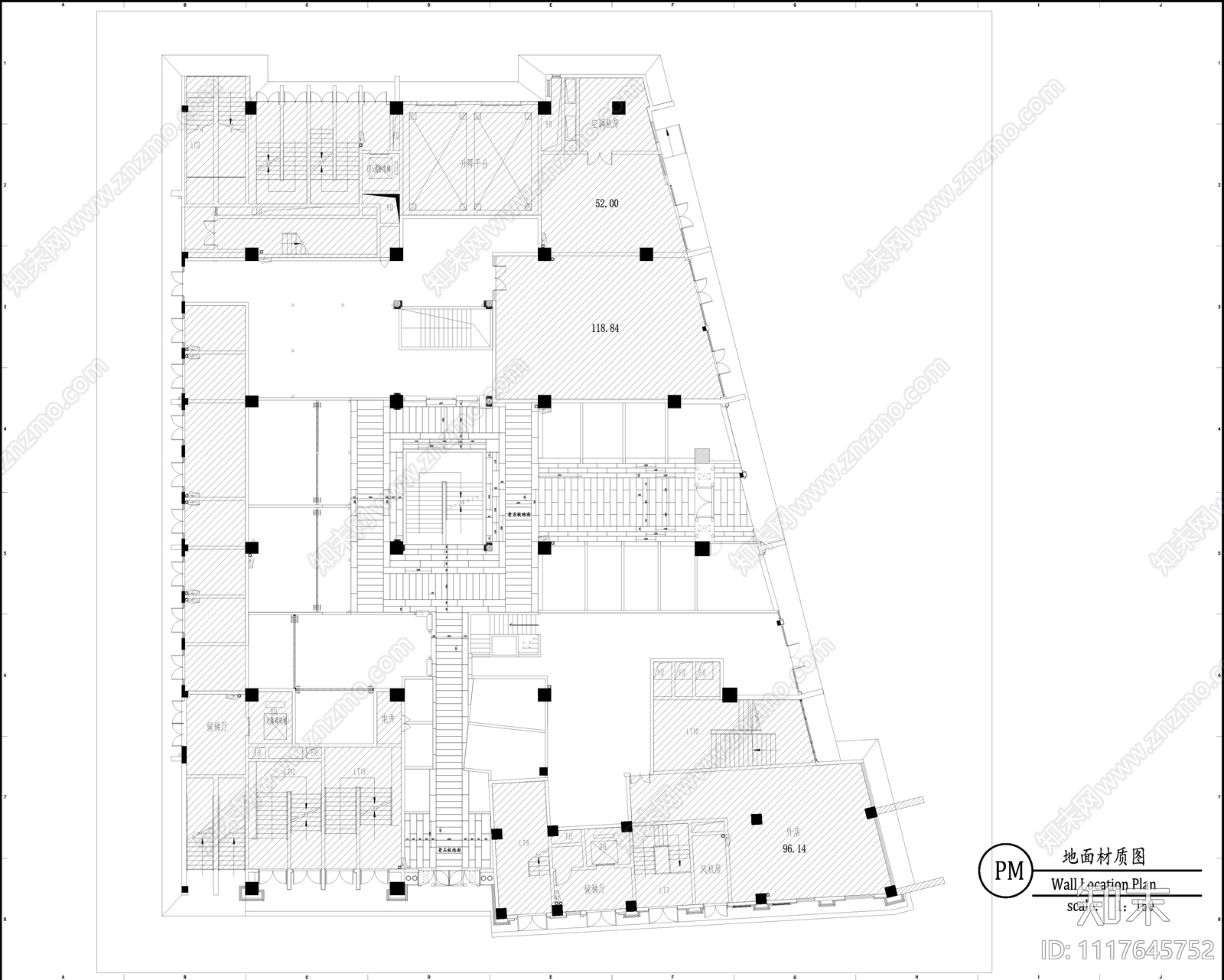 中式风格室内商业街区施工图纸cad施工图下载【ID:1117645752】