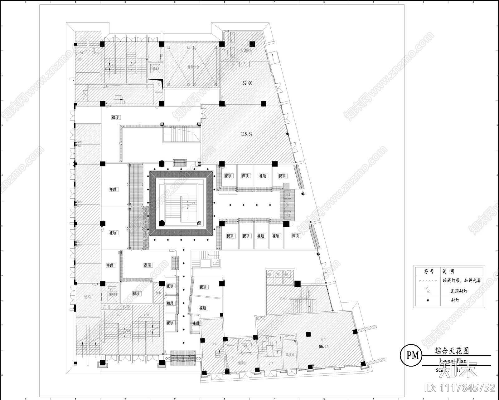 中式风格室内商业街区施工图纸cad施工图下载【ID:1117645752】