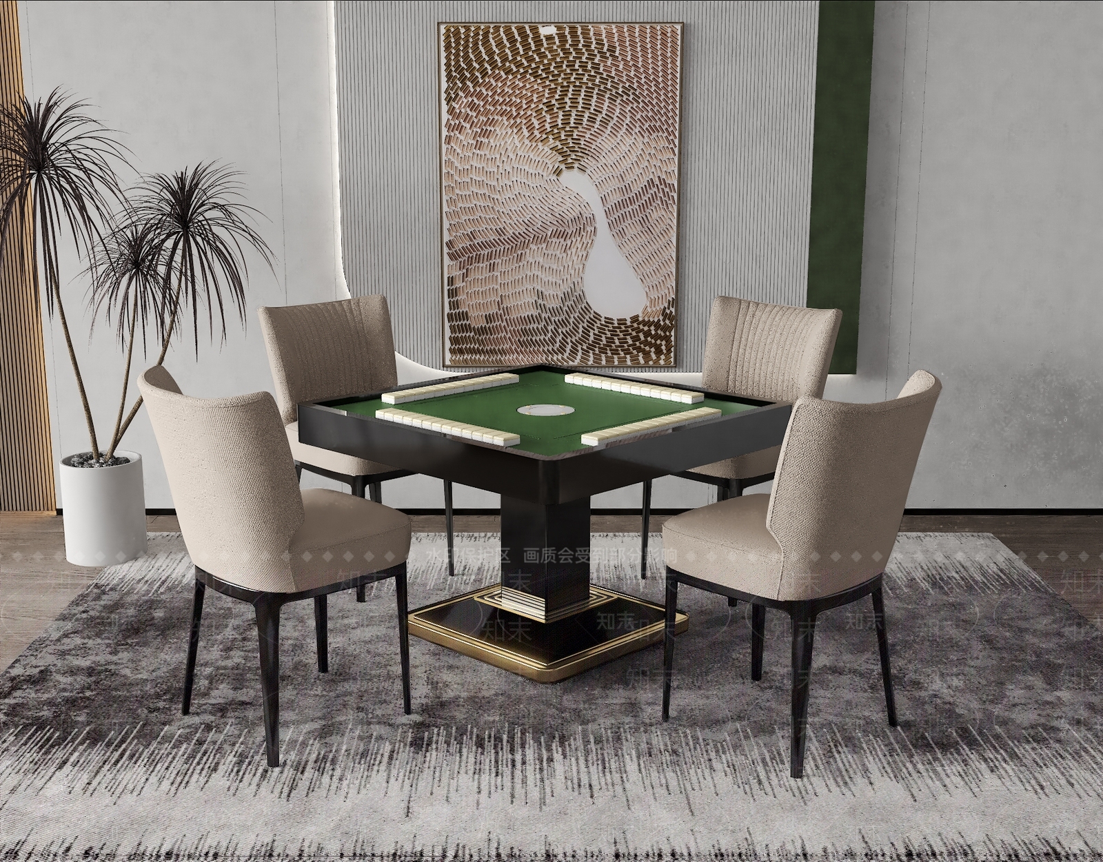 现代麻将桌3D模型下载【ID:1117525521】