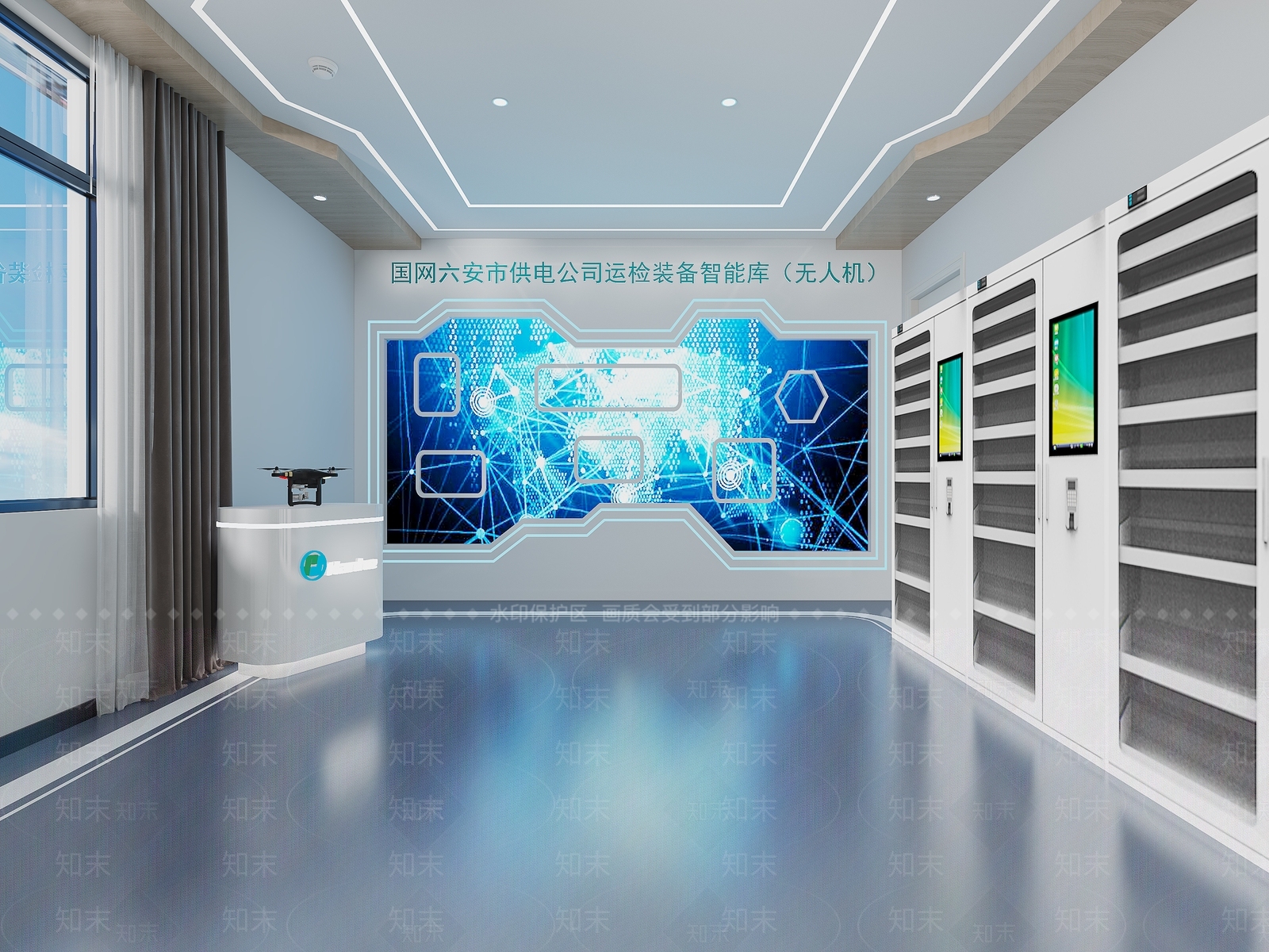 现代无人机科技展厅3D模型下载【ID:1117532850】