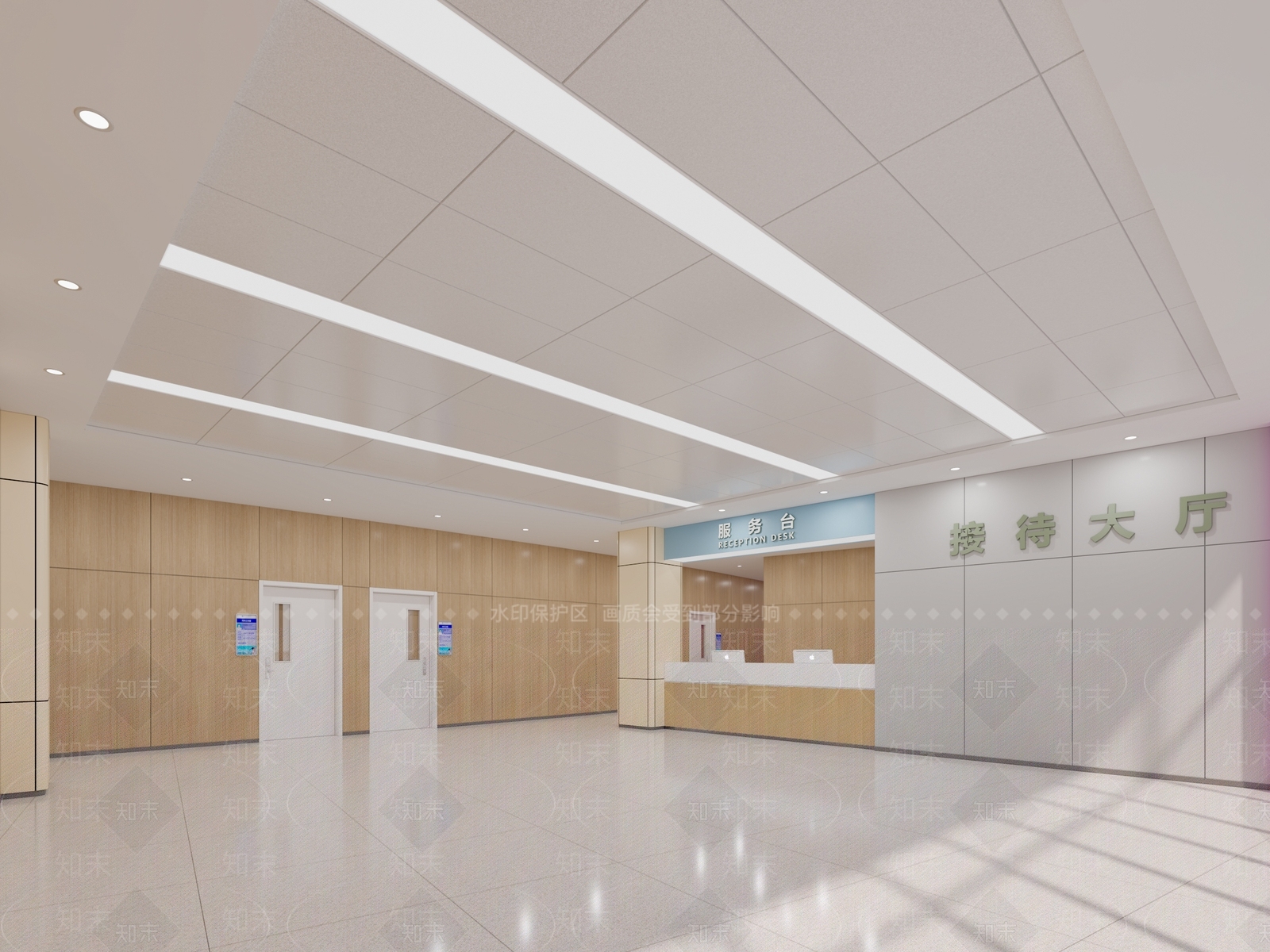 现代医院接待大厅3D模型下载【ID:1117542399】