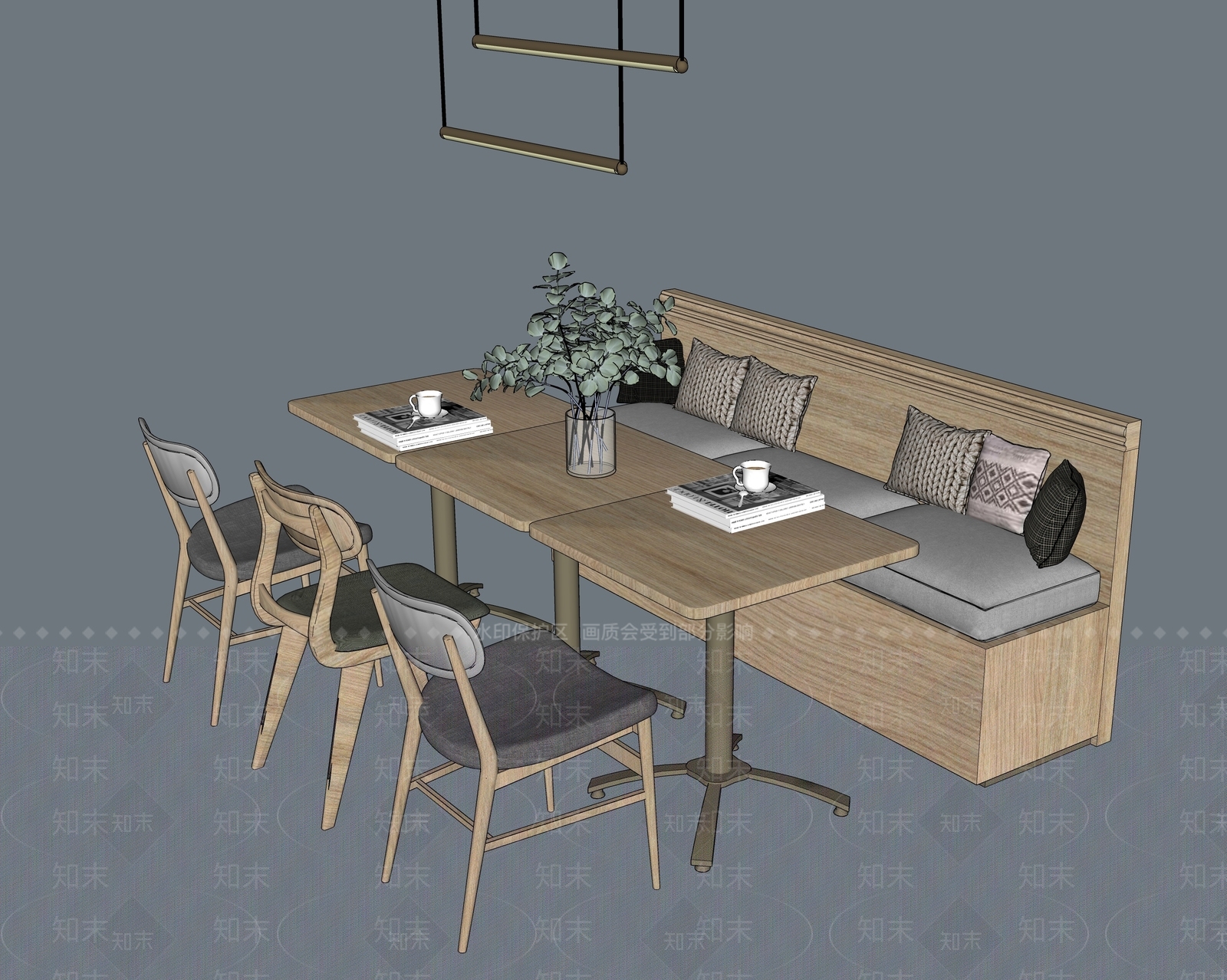 现代卡座沙发SU模型下载【ID:1117555580】
