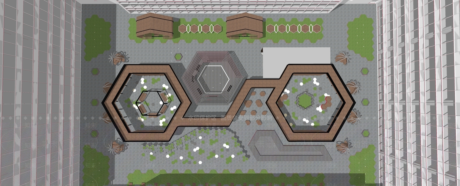 现代办公景观SU模型下载【ID:1117562014】