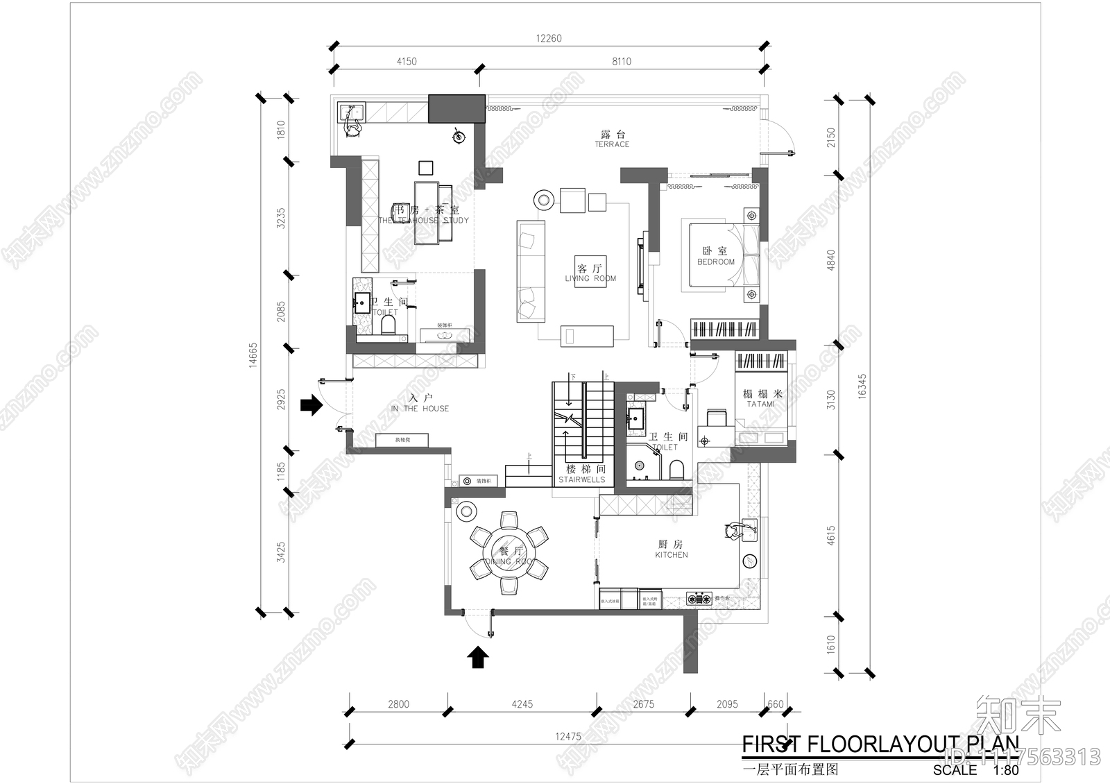 现代简约三层复式楼别墅平立剖施工图含负一层施工图下载【ID:1117563313】