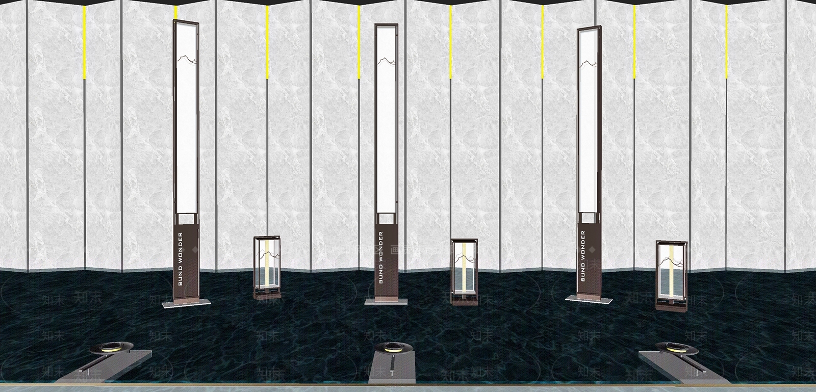 现代景观灯SU模型下载【ID:1117566049】