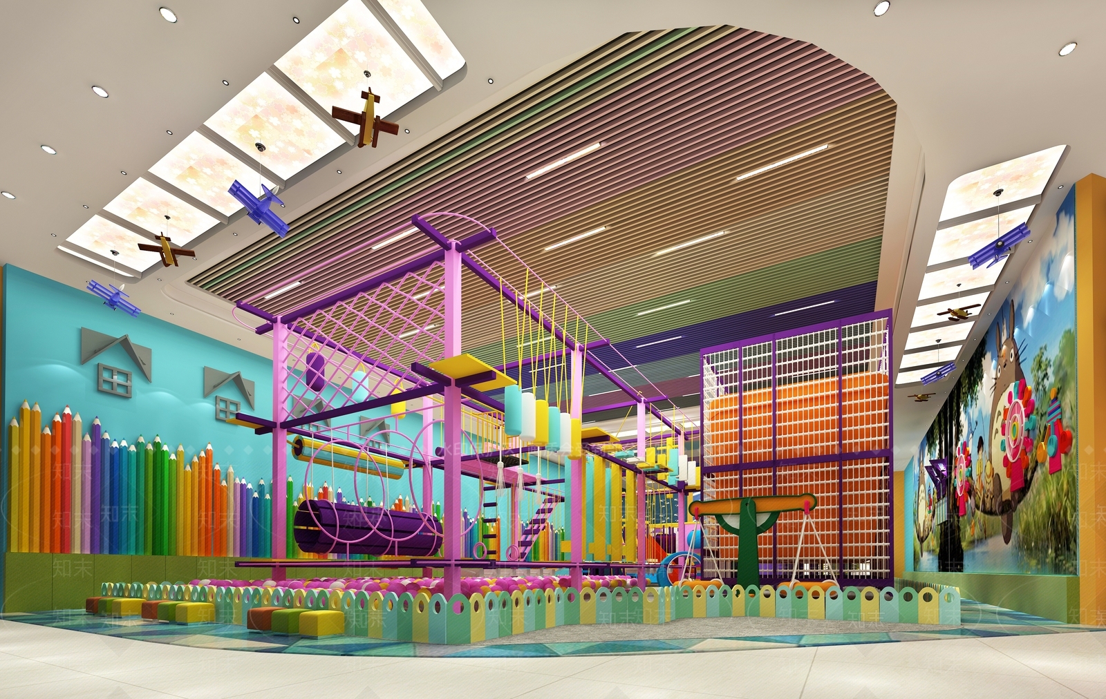 现代室内游乐场3D模型下载【ID:1117566841】