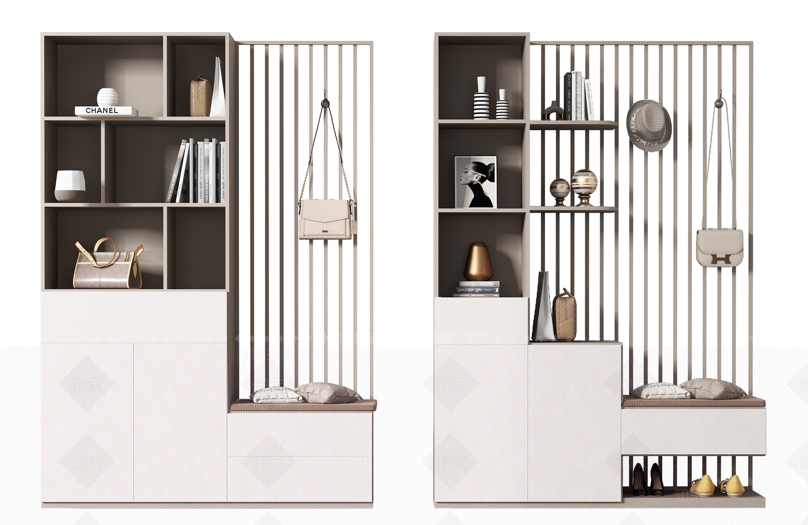 现代隔断鞋柜3D模型下载【ID:1117581296】
