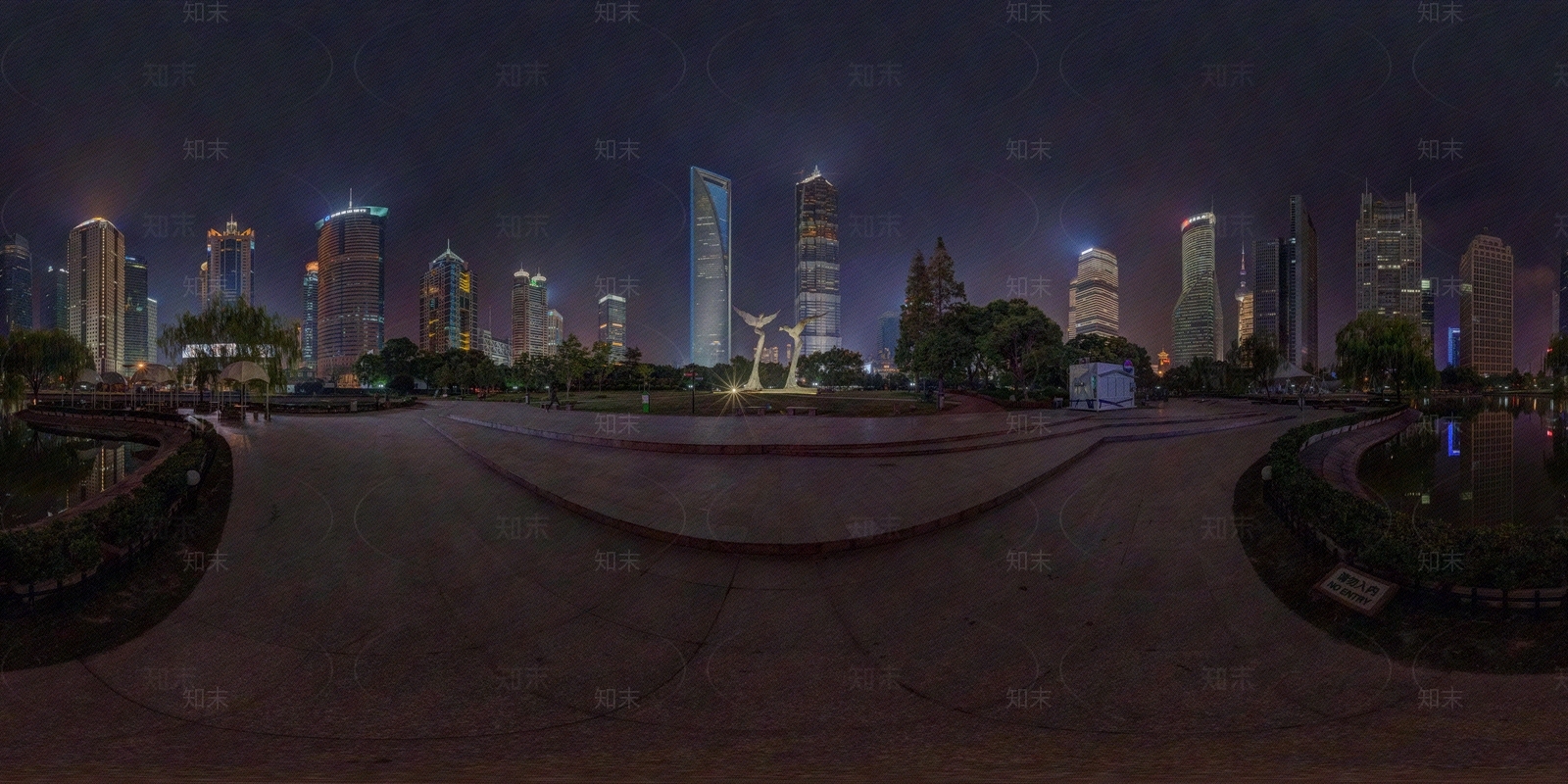 HDR金融中心城市广场夜景贴图下载【ID:1117589848】