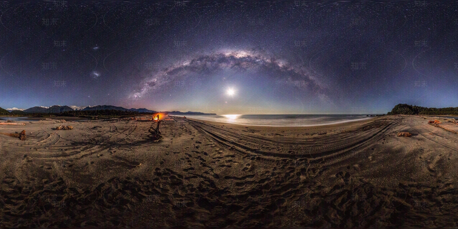 海岸沙滩夜空HDR贴图下载【ID:1117592747】