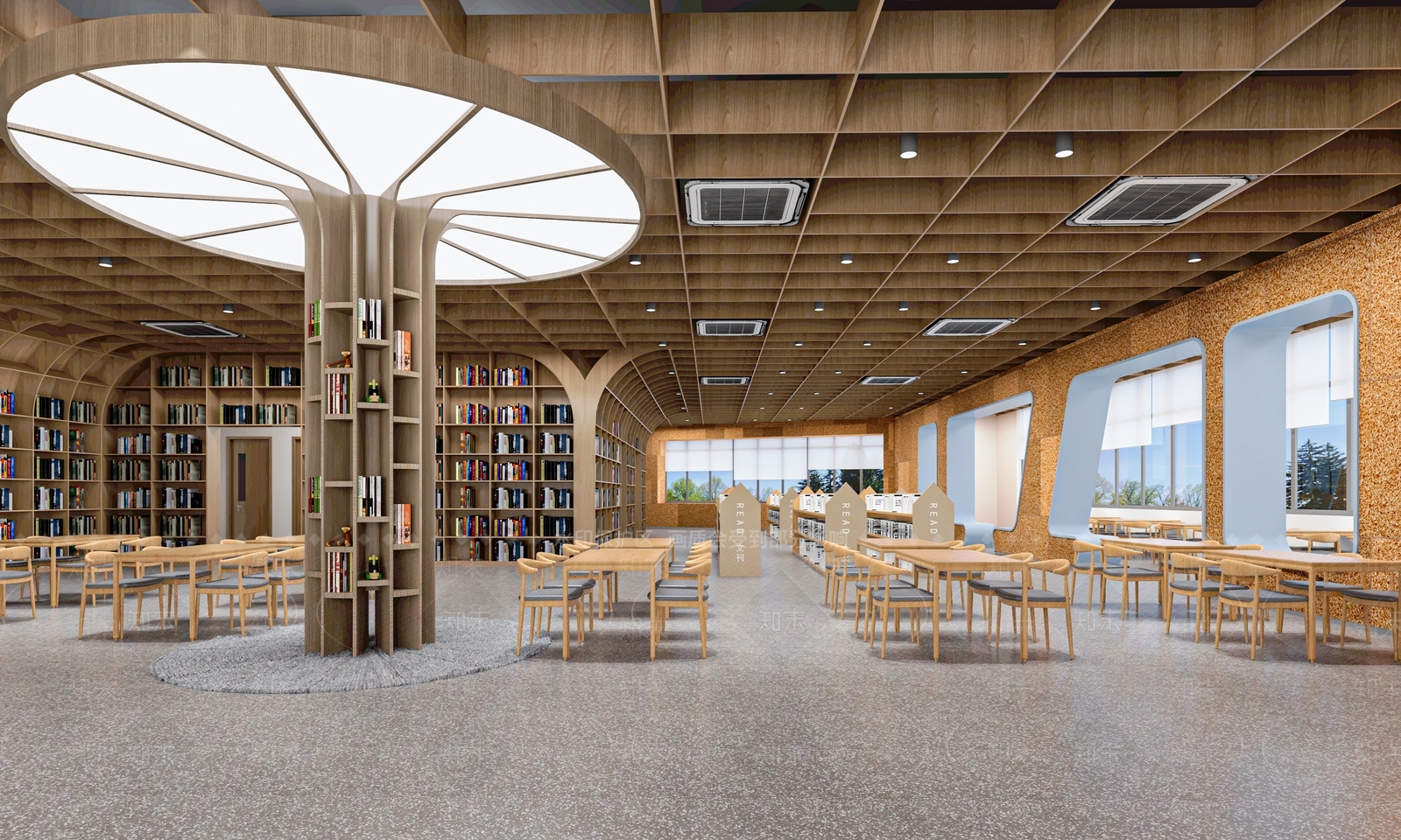 现代图书馆SU模型下载【ID:1117599152】