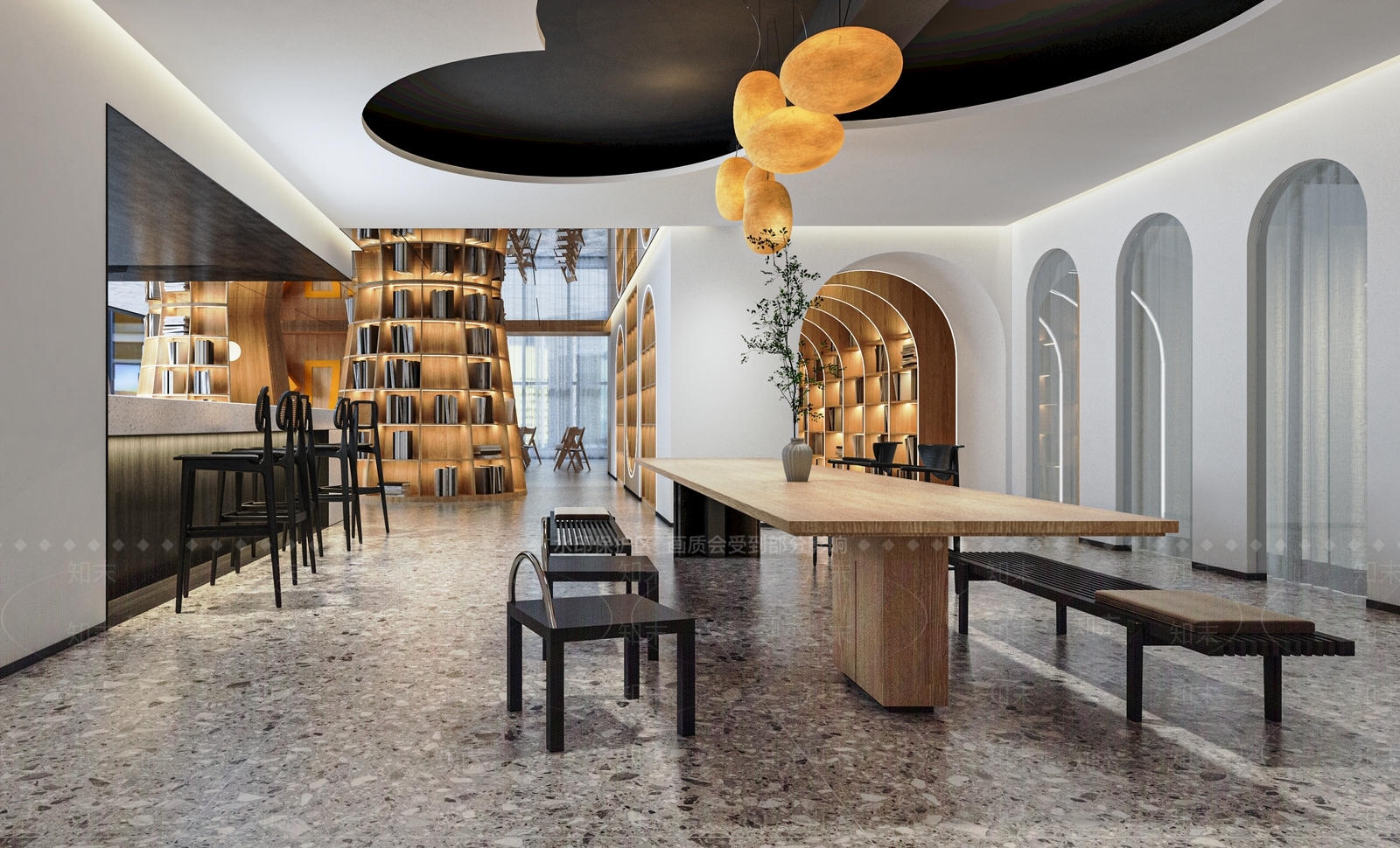 现代图书馆SU模型下载【ID:1117599496】