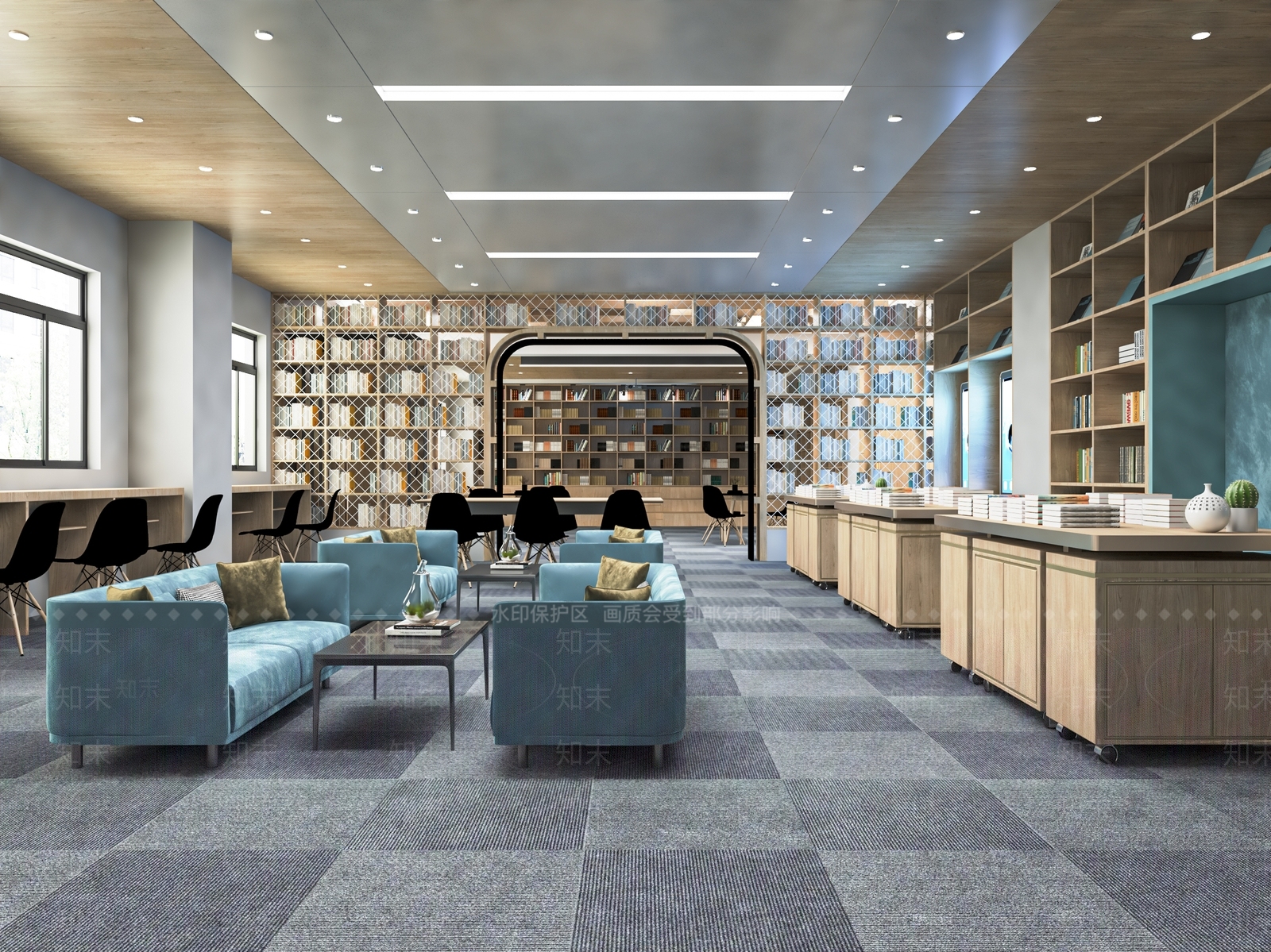 现代图书馆SU模型下载【ID:1117599498】